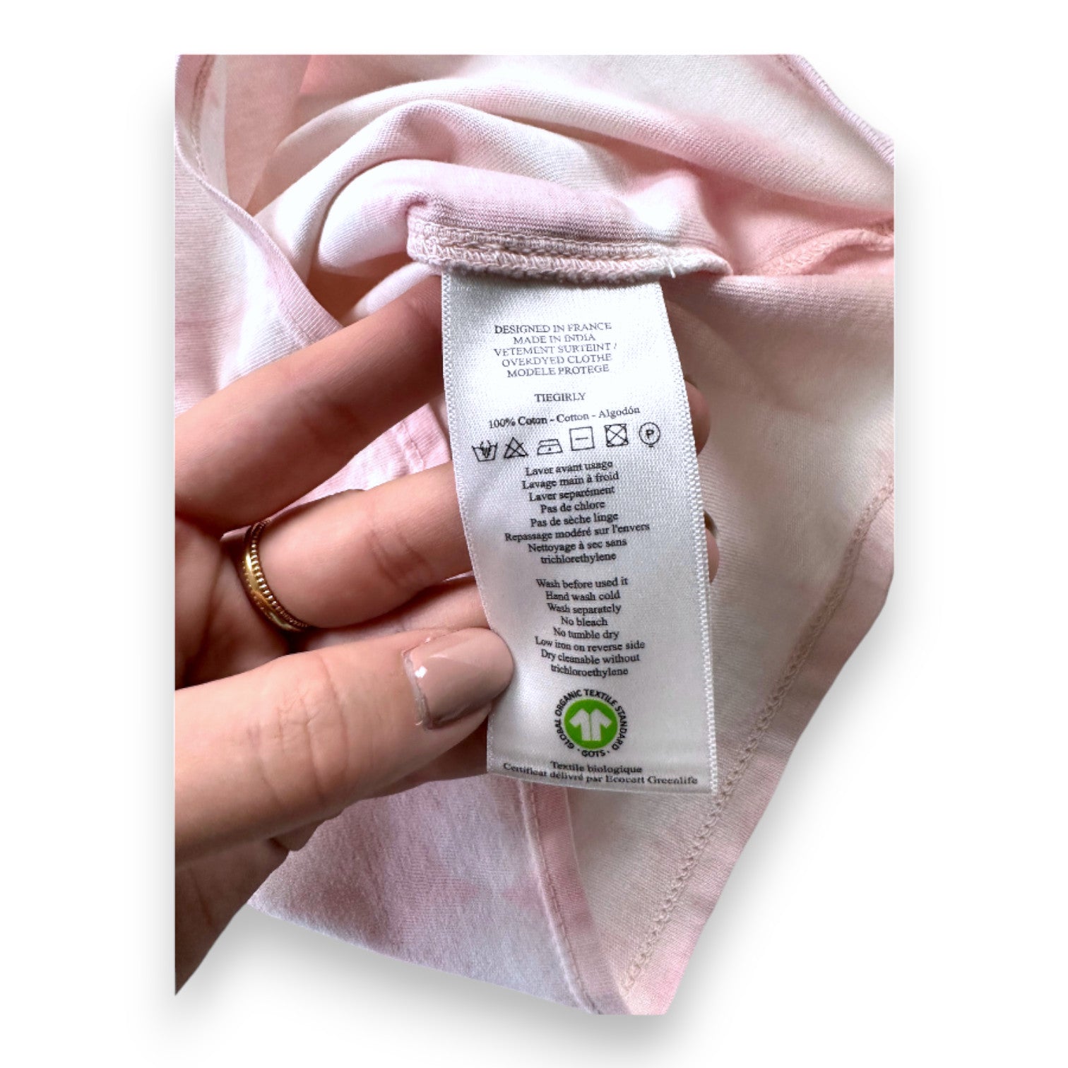 BONTON - T-shirt rose et blanc à manches courtes - 4 ans