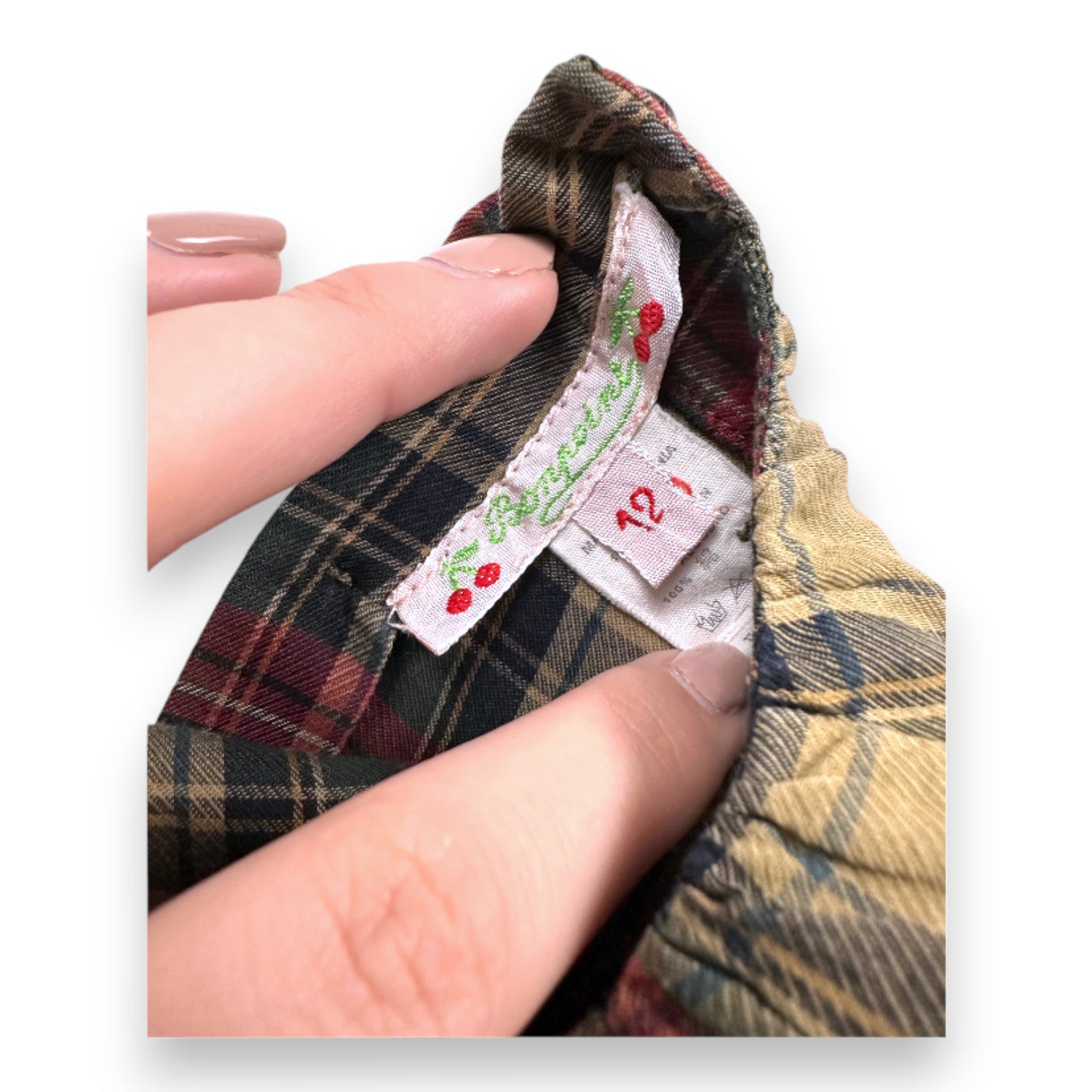 BONPOINT - Brown and red checked blouse - 12 months