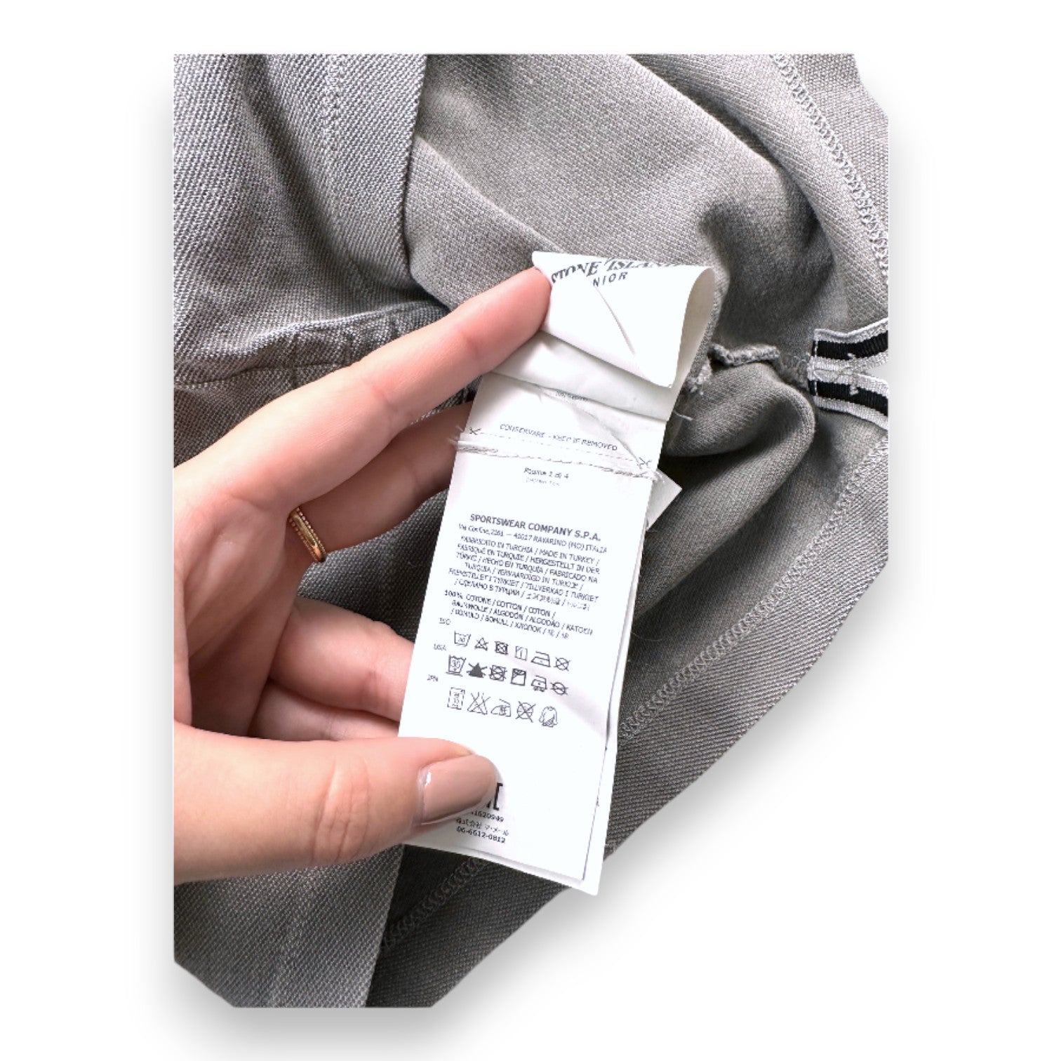 STONE ISLAND - Polo gris à manches courtes - 8 ans