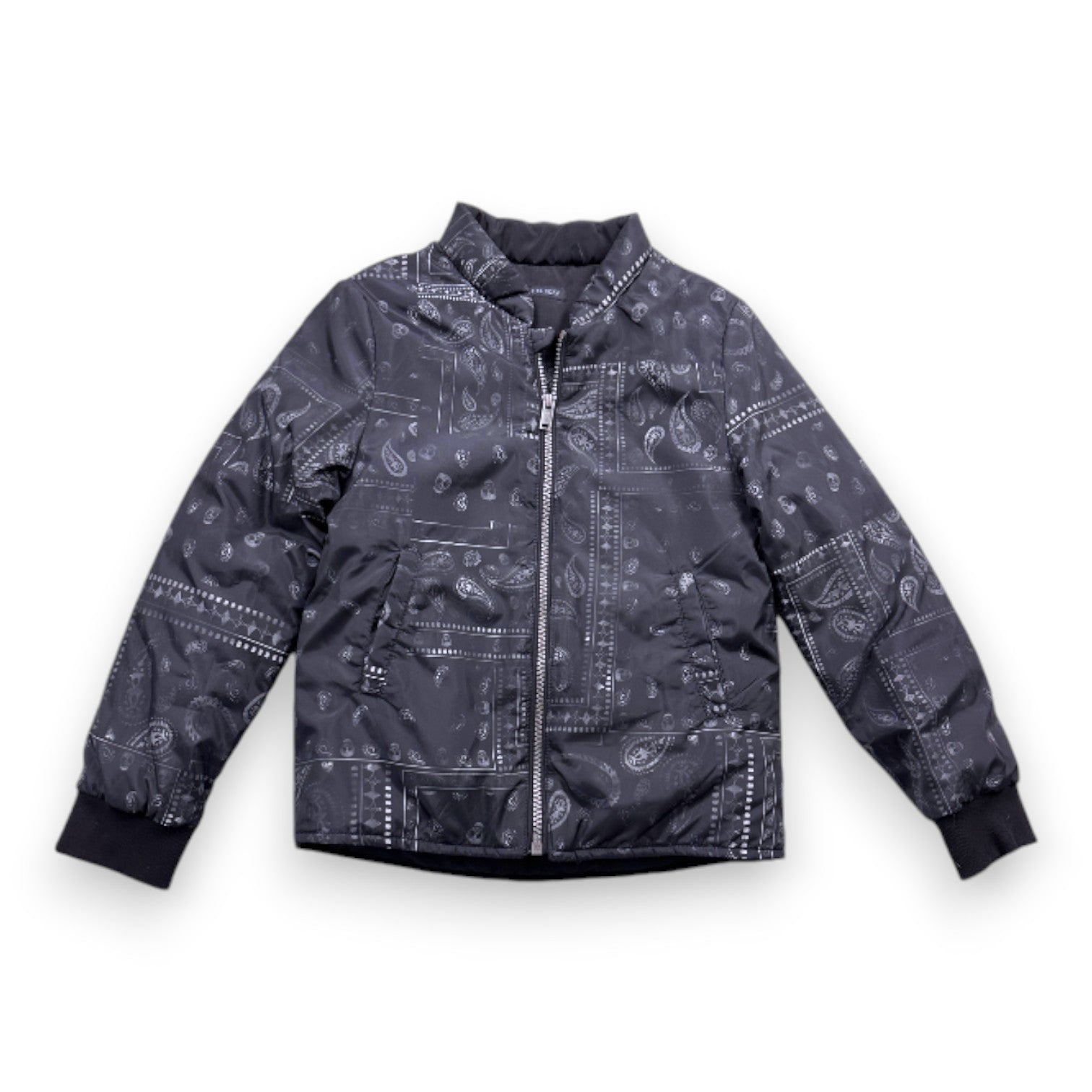 IKKS - Schwarze Daunenjacke mit Aufdruck - 8 Jahre