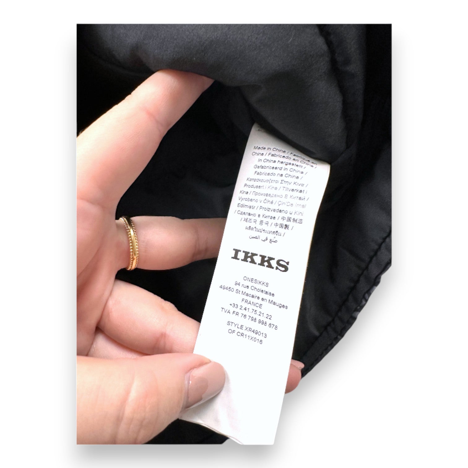 IKKS - Black down jacket with print - 8 years