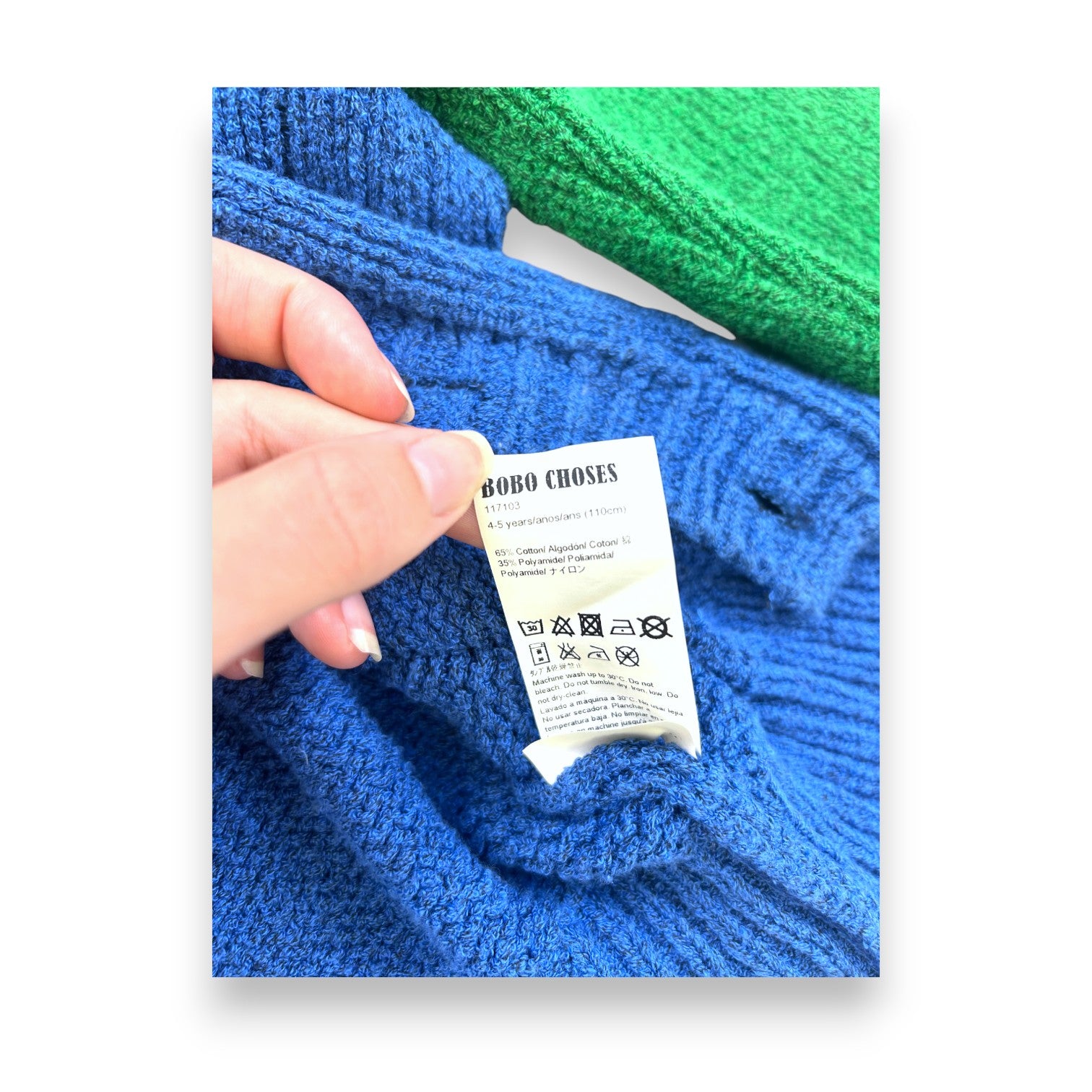 BOBO CHOSES - Blaue und grüne Strickjacke mit Knöpfen - 4/5 Jahre