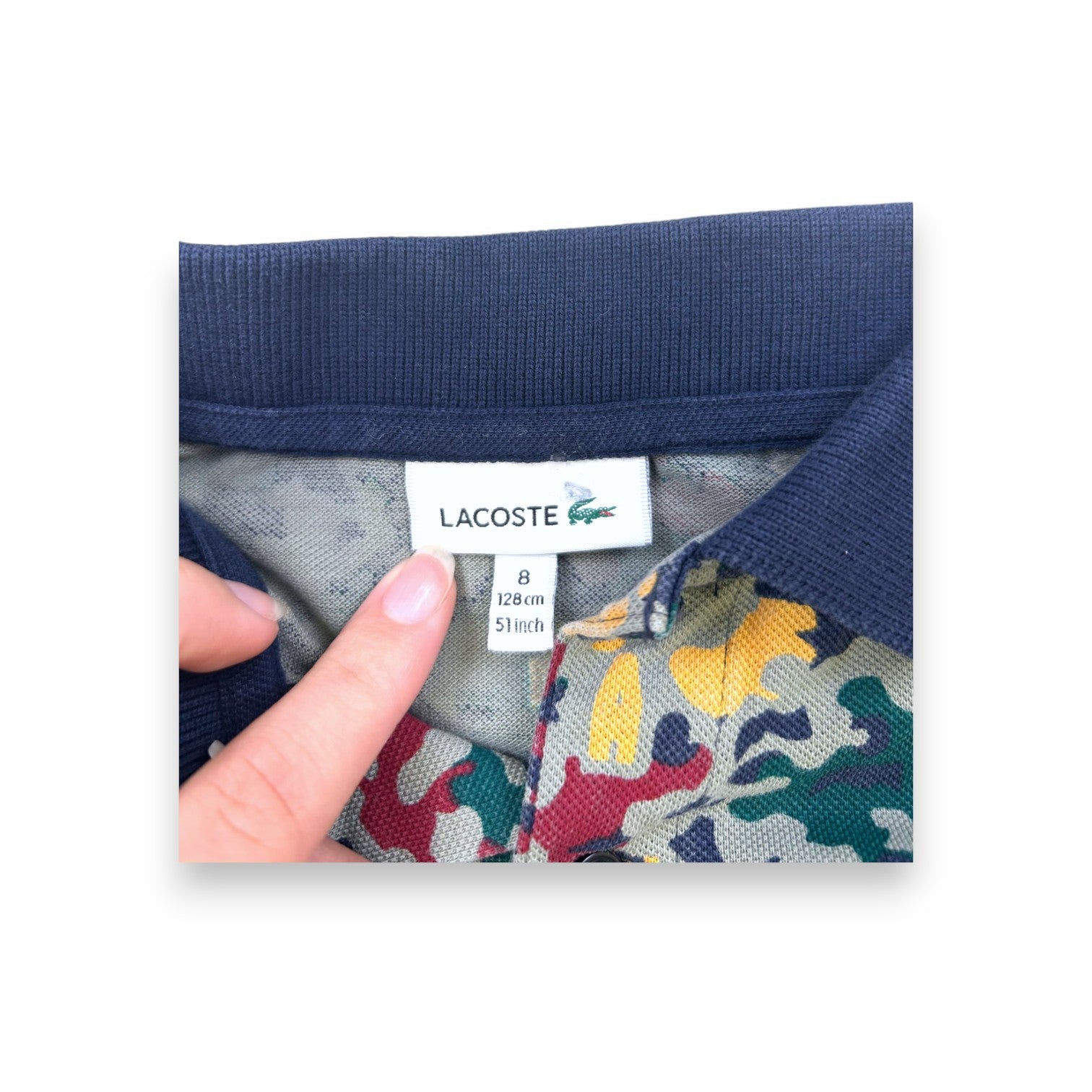 LACOSTE - Short-sleeved camouflage polo shirt - 8 years