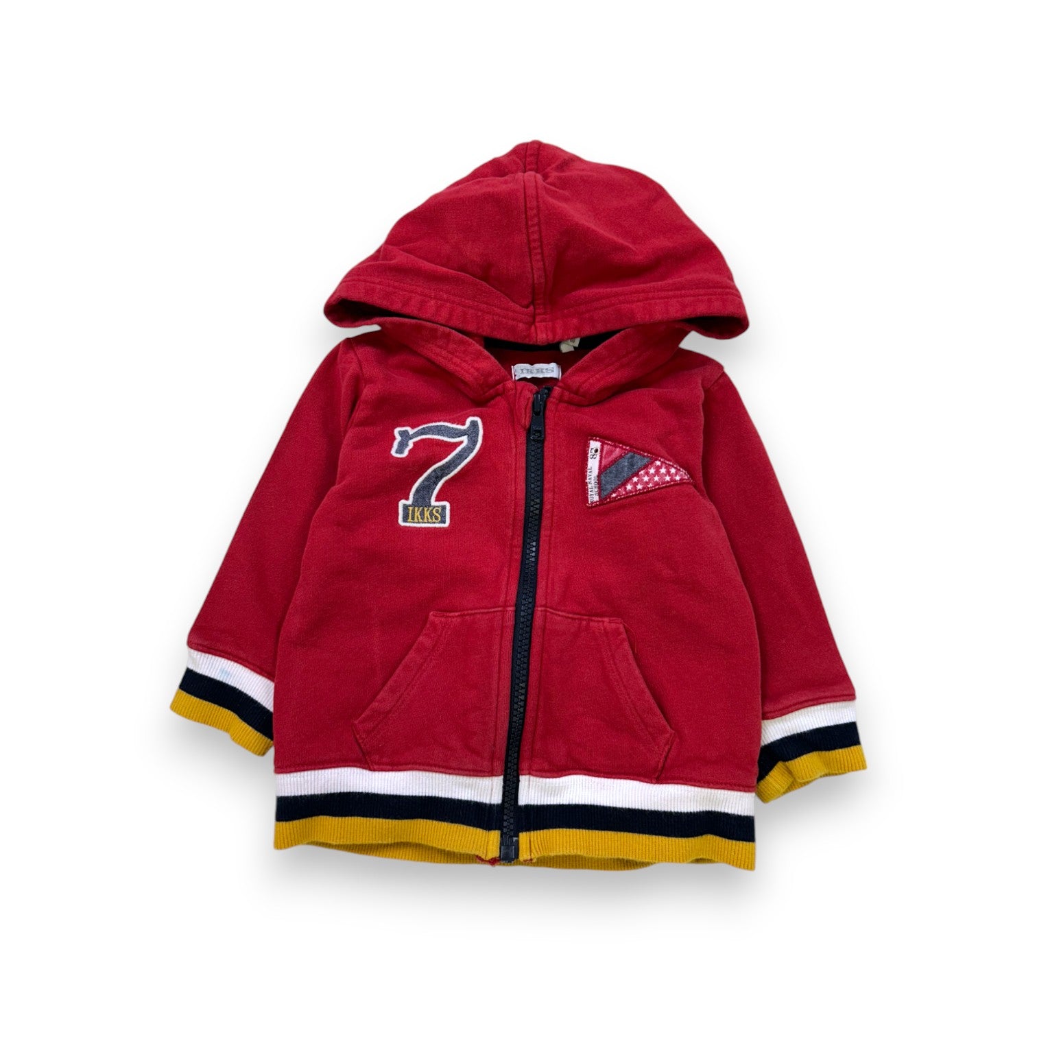 IKKS - Rotes Kapuzensweatshirt mit Reißverschluss - 18 Monate
