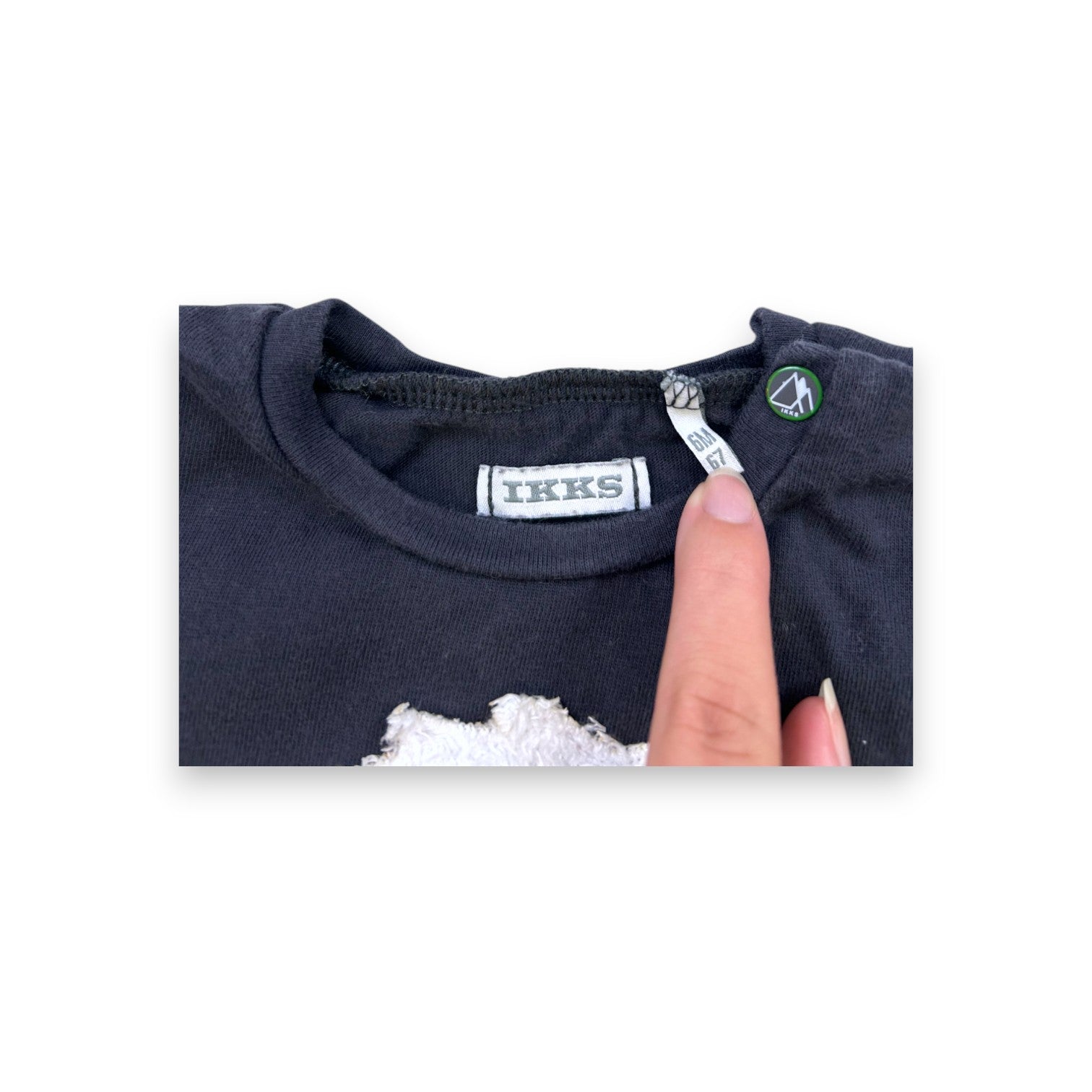 IKKS - Navy blue long-sleeved T-shirt - 6 months