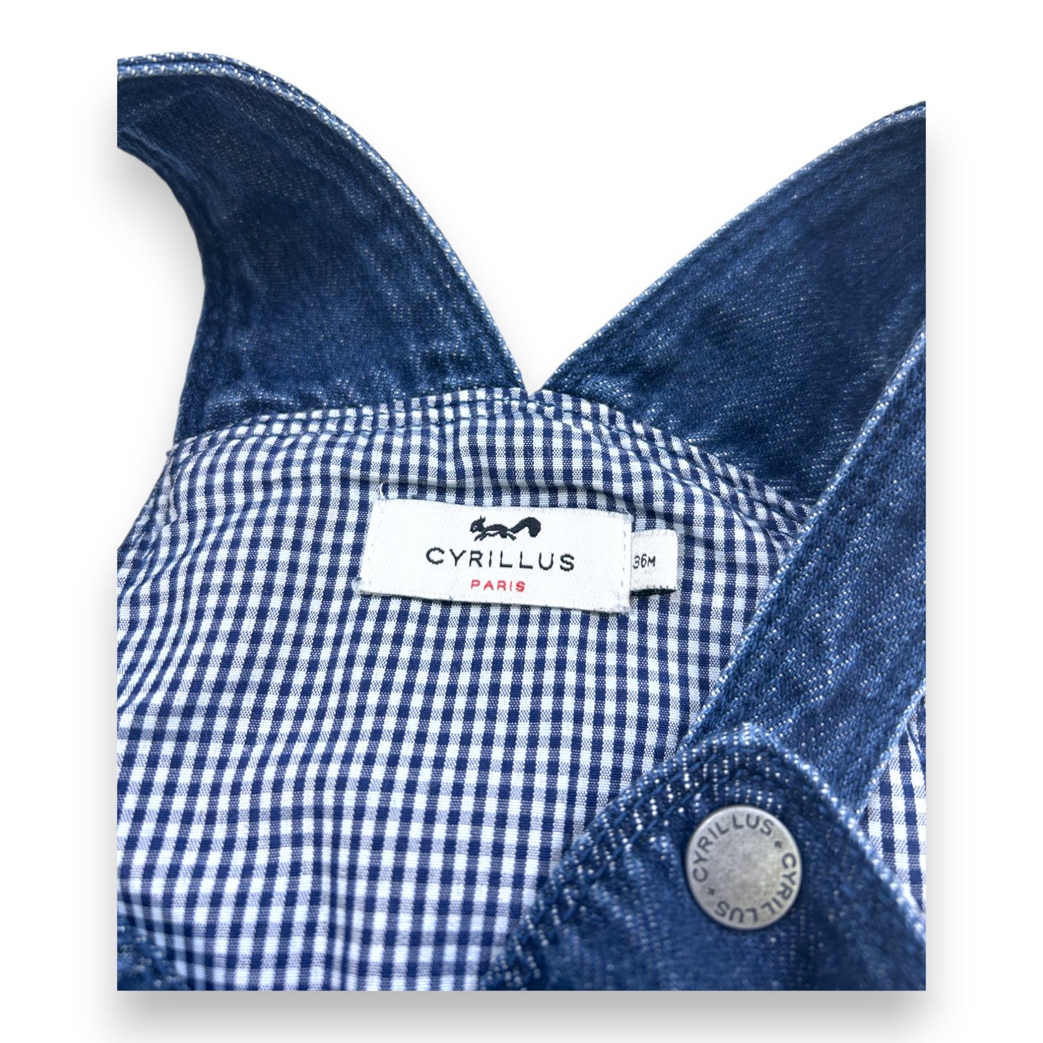 CYRILLUS - Marineblauer ärmelloser Jeans-Overall - 36 Monate