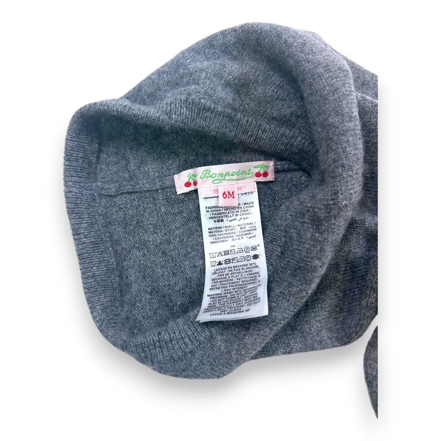 BONPOINT - Graue Kaschmirhose - 6 Monate