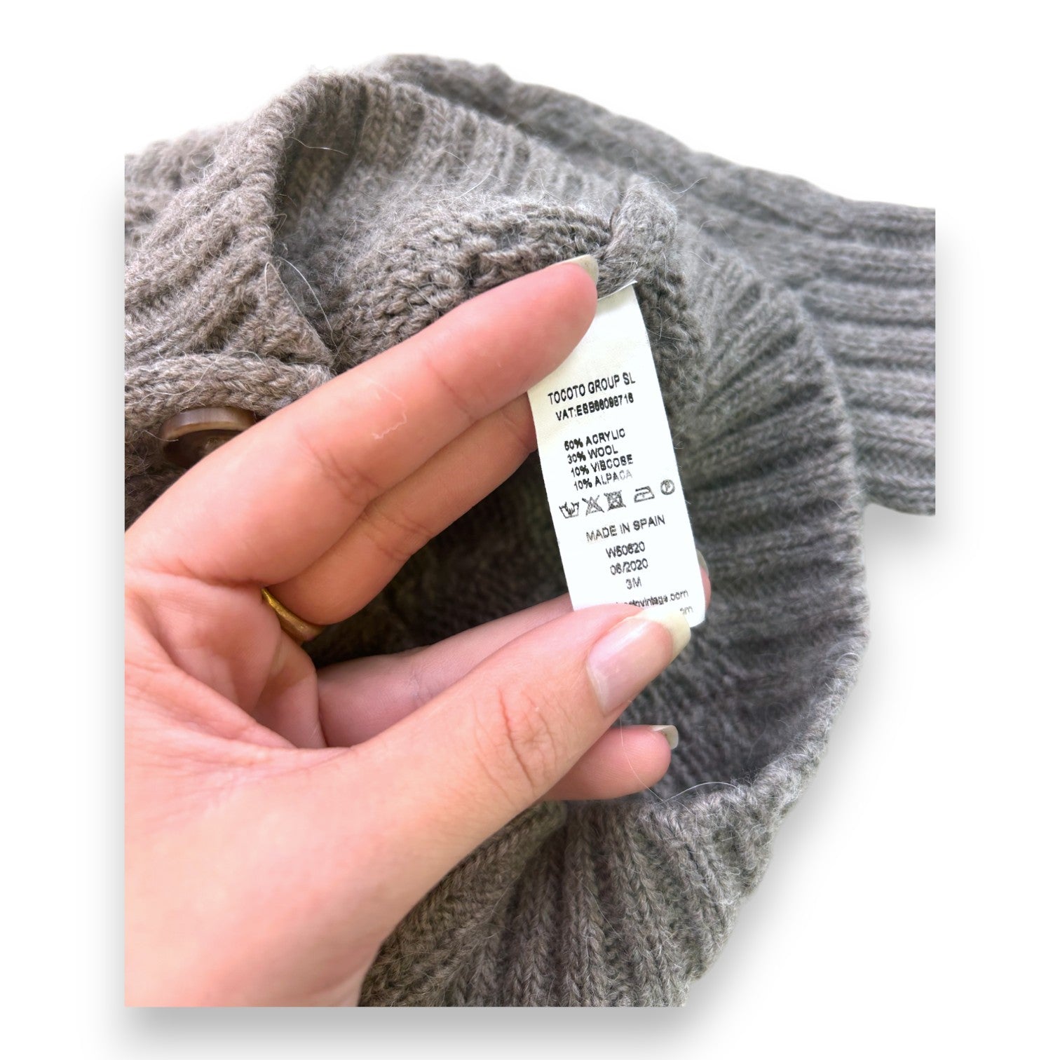 TOCOTO VINTAGE - Gray cardigan with collar - 3 months