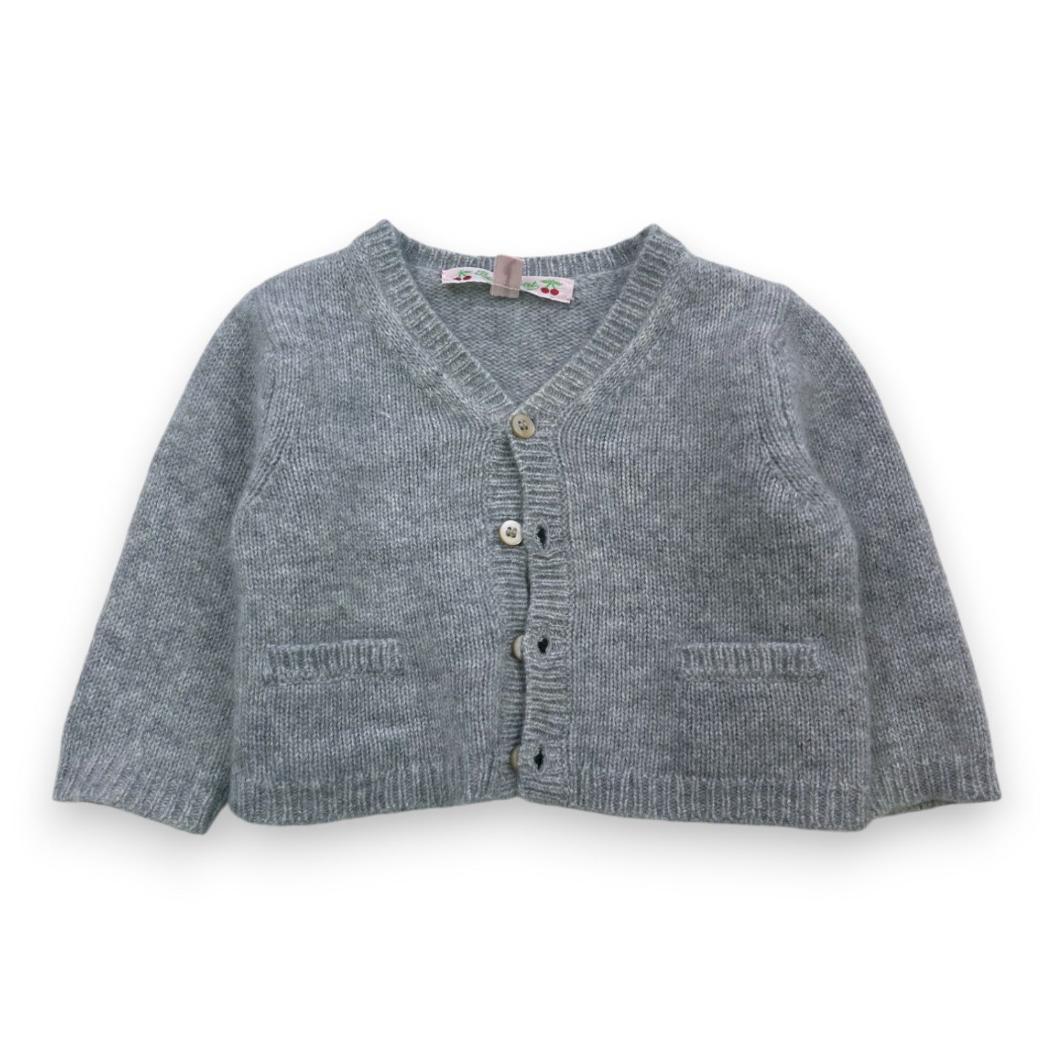 BONPOINT - Gray cashmere cardigan - 6 months