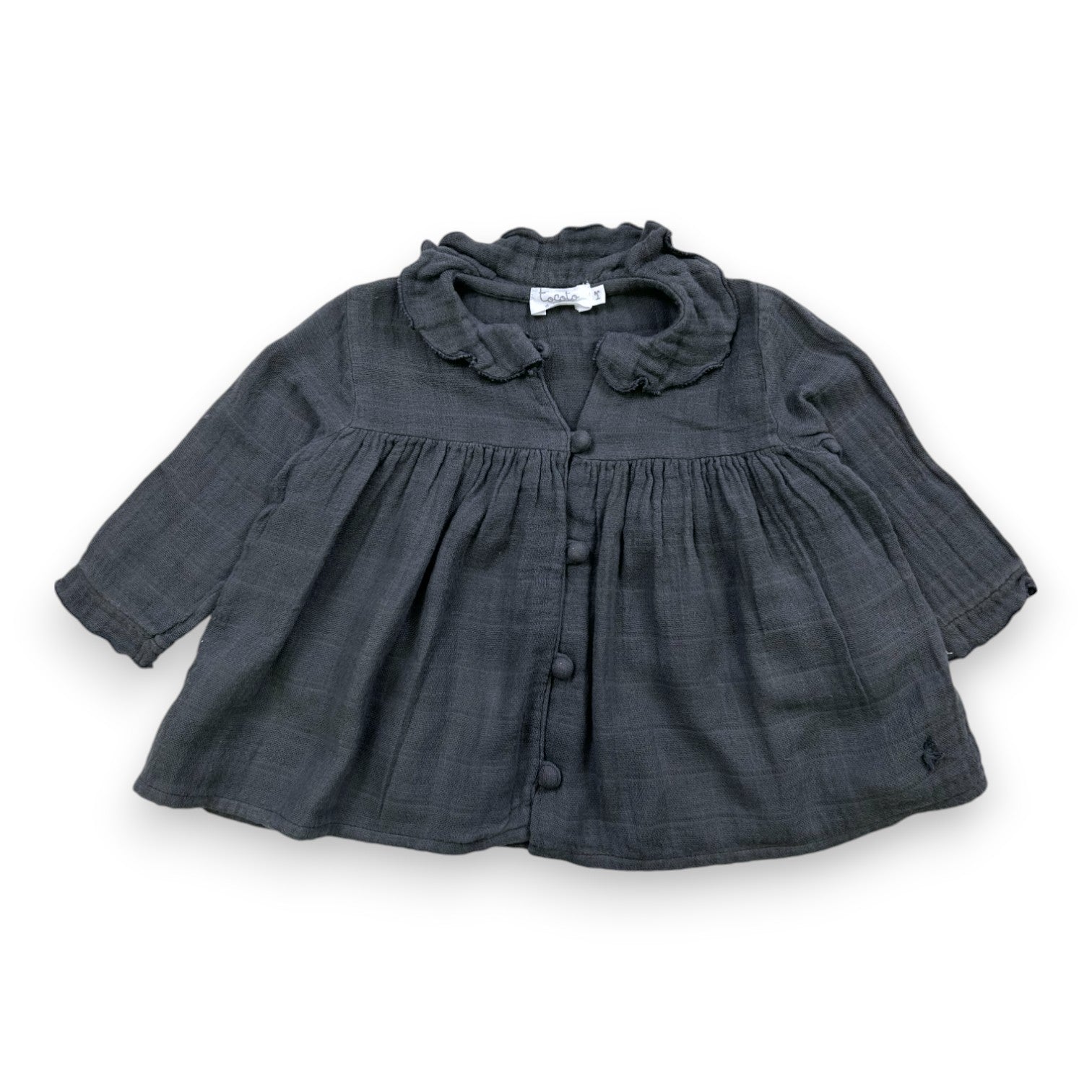 TOCOTO VINTAGE - Gray long-sleeved blouse - 9 months