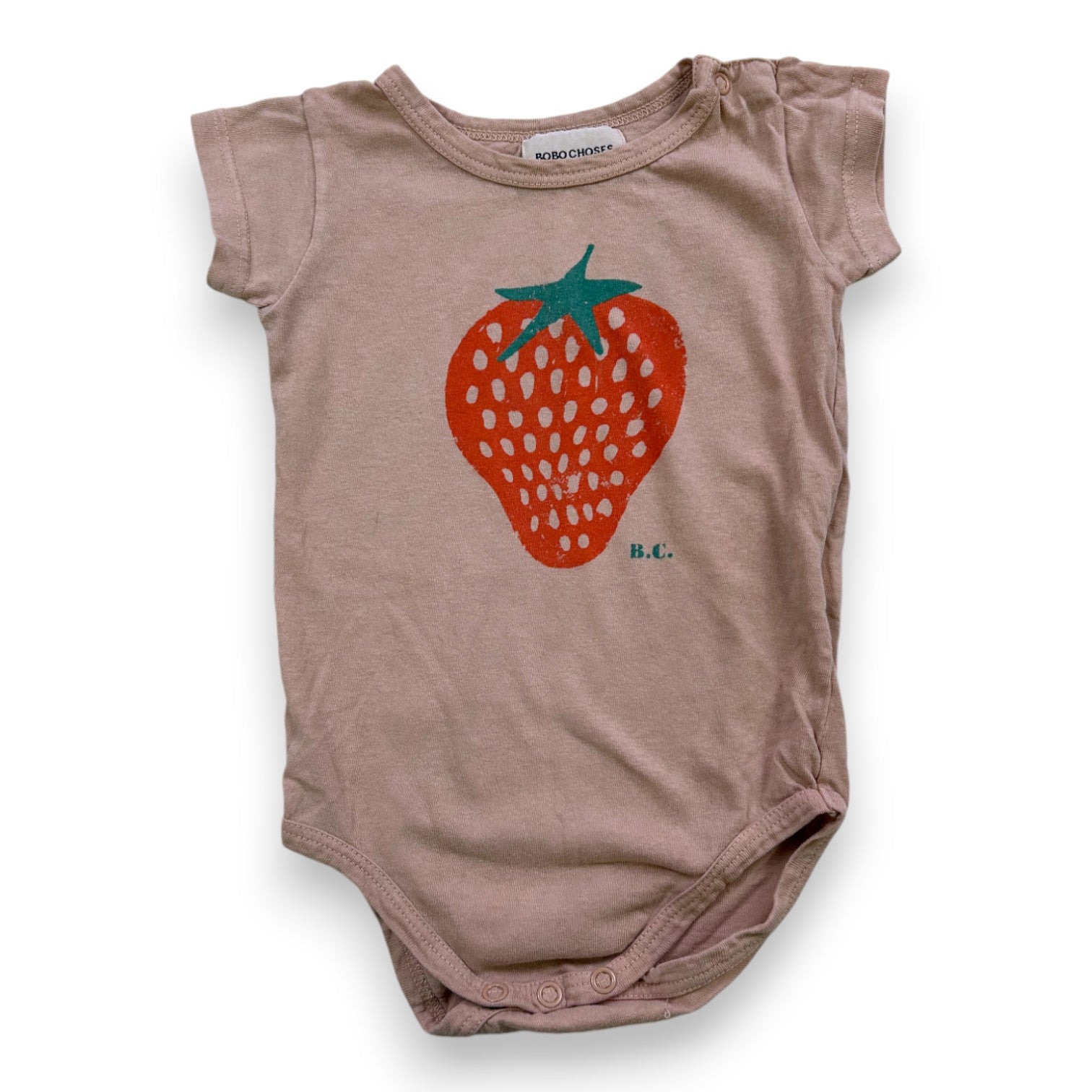 BOBO CHOSES - Pink strawberry short-sleeved bodysuit - 6/12 months