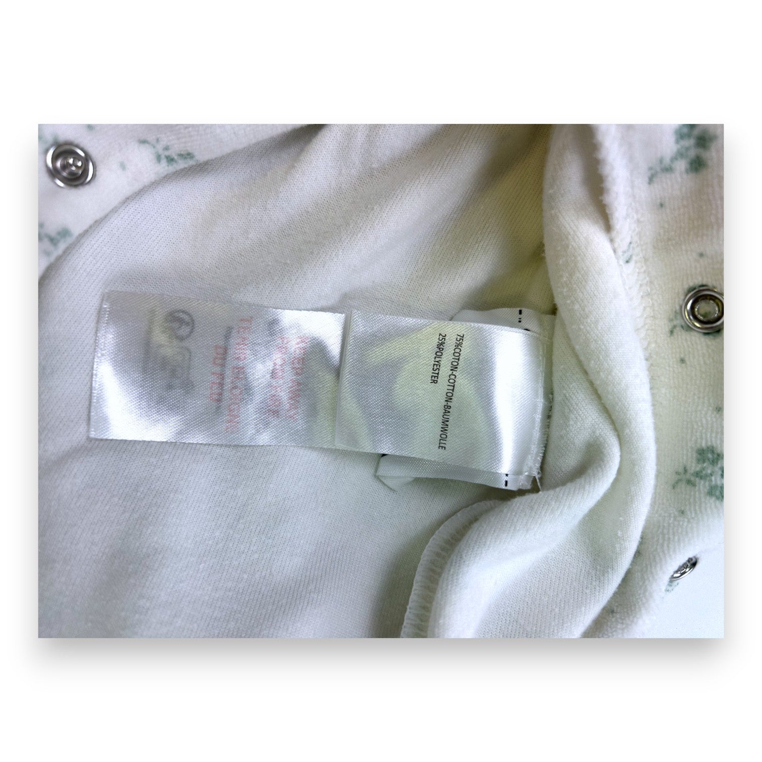 CYRILLUS - Weißer gemusterter Langarm-Schlafanzug - 1 Monat