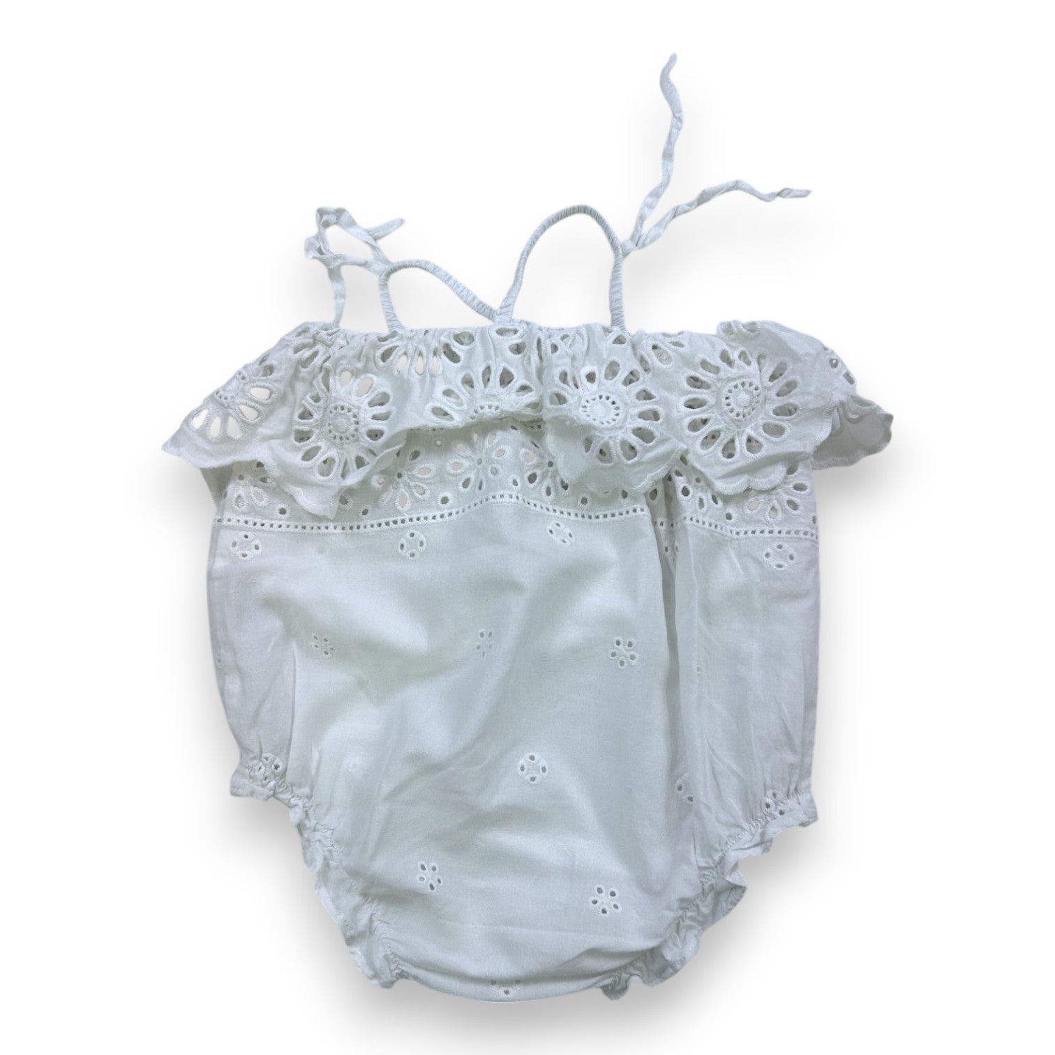 KONGES SLOJD - White embroidered romper suit - 9 months