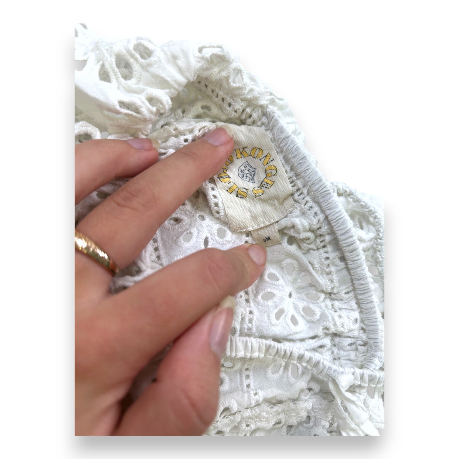 KONGES SLOJD - White embroidered romper suit - 9 months