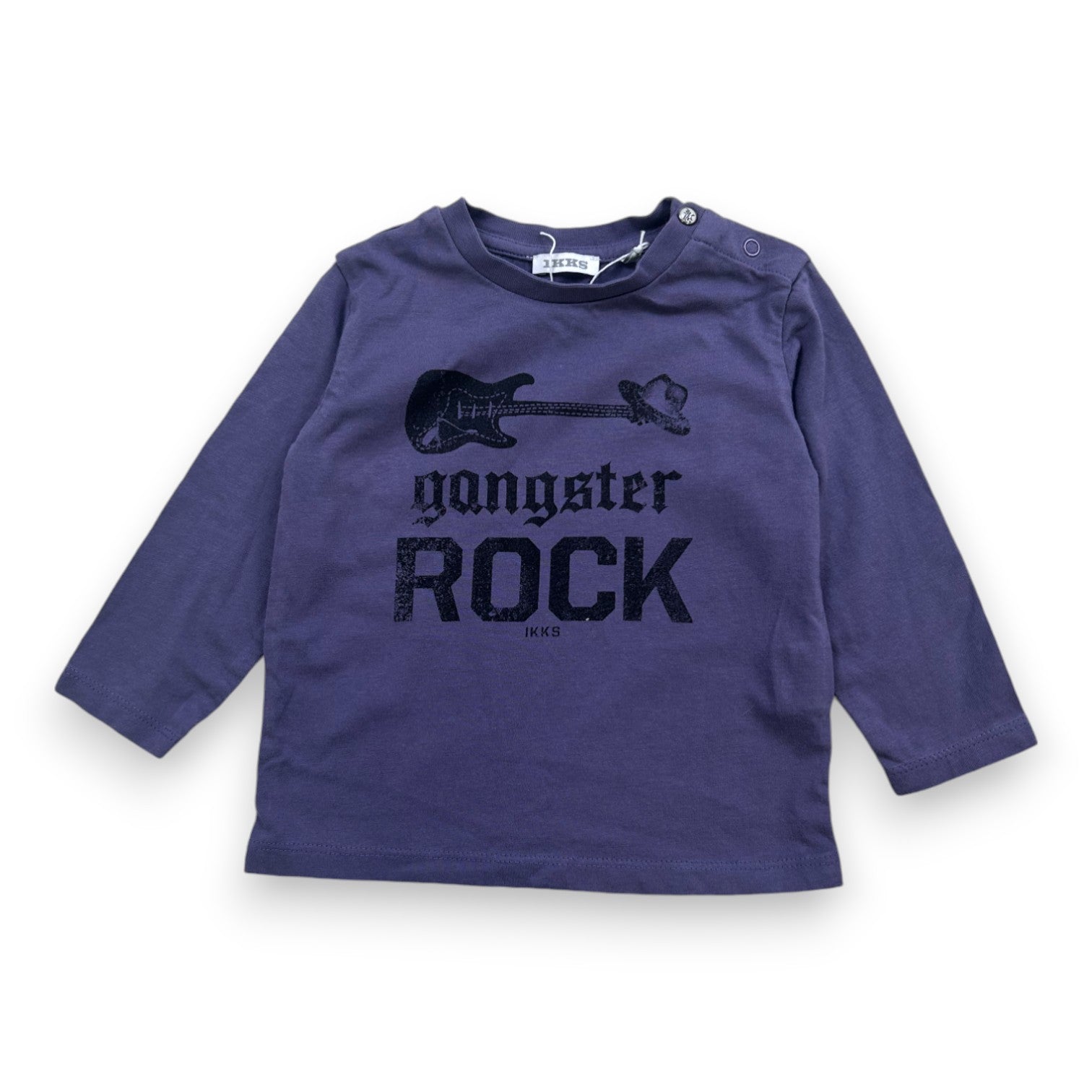 IKKS - Navy blue long-sleeved T-shirt - 12 months