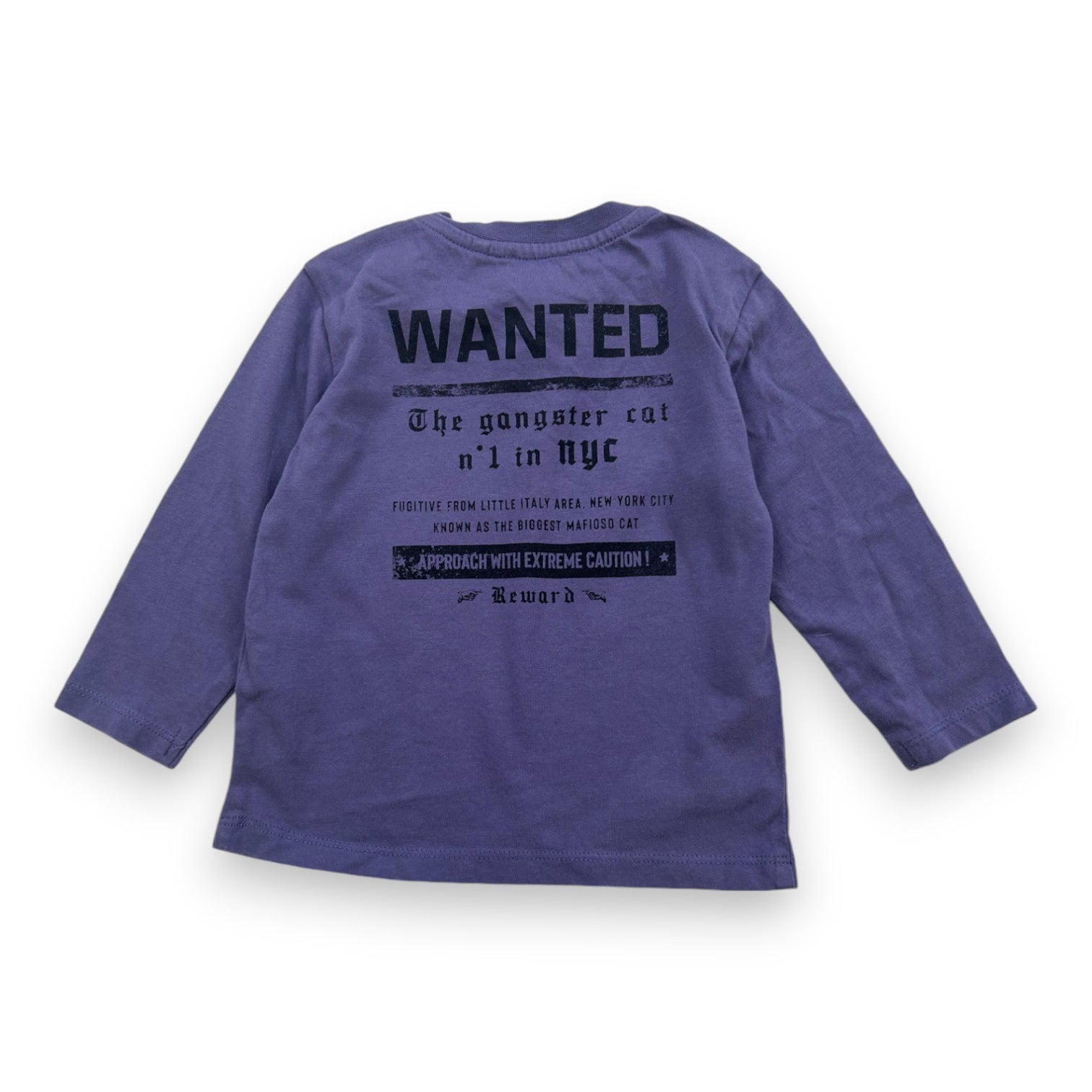 IKKS - Navy blue long-sleeved T-shirt - 12 months