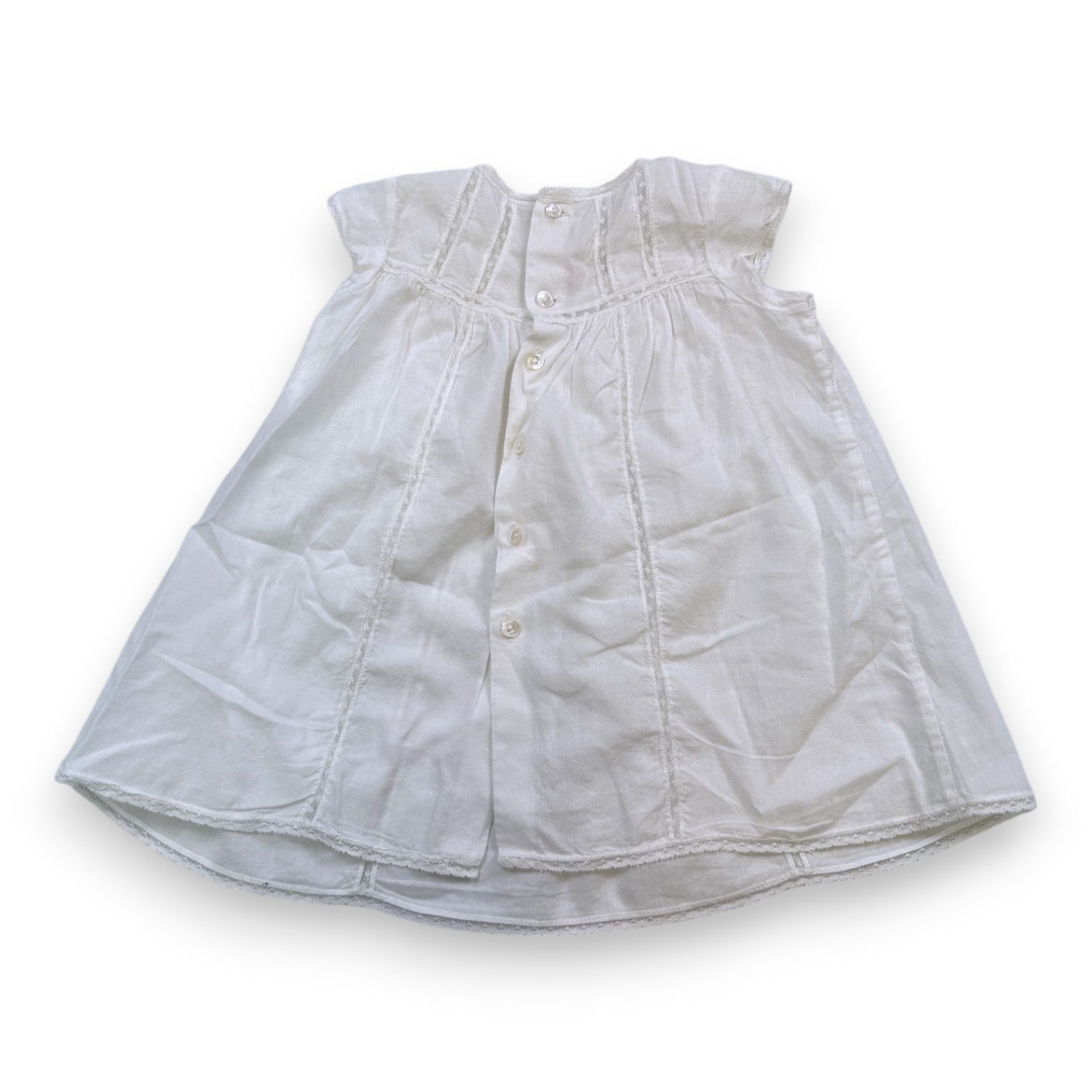 BONPOINT - White short-sleeved dress - 6 months