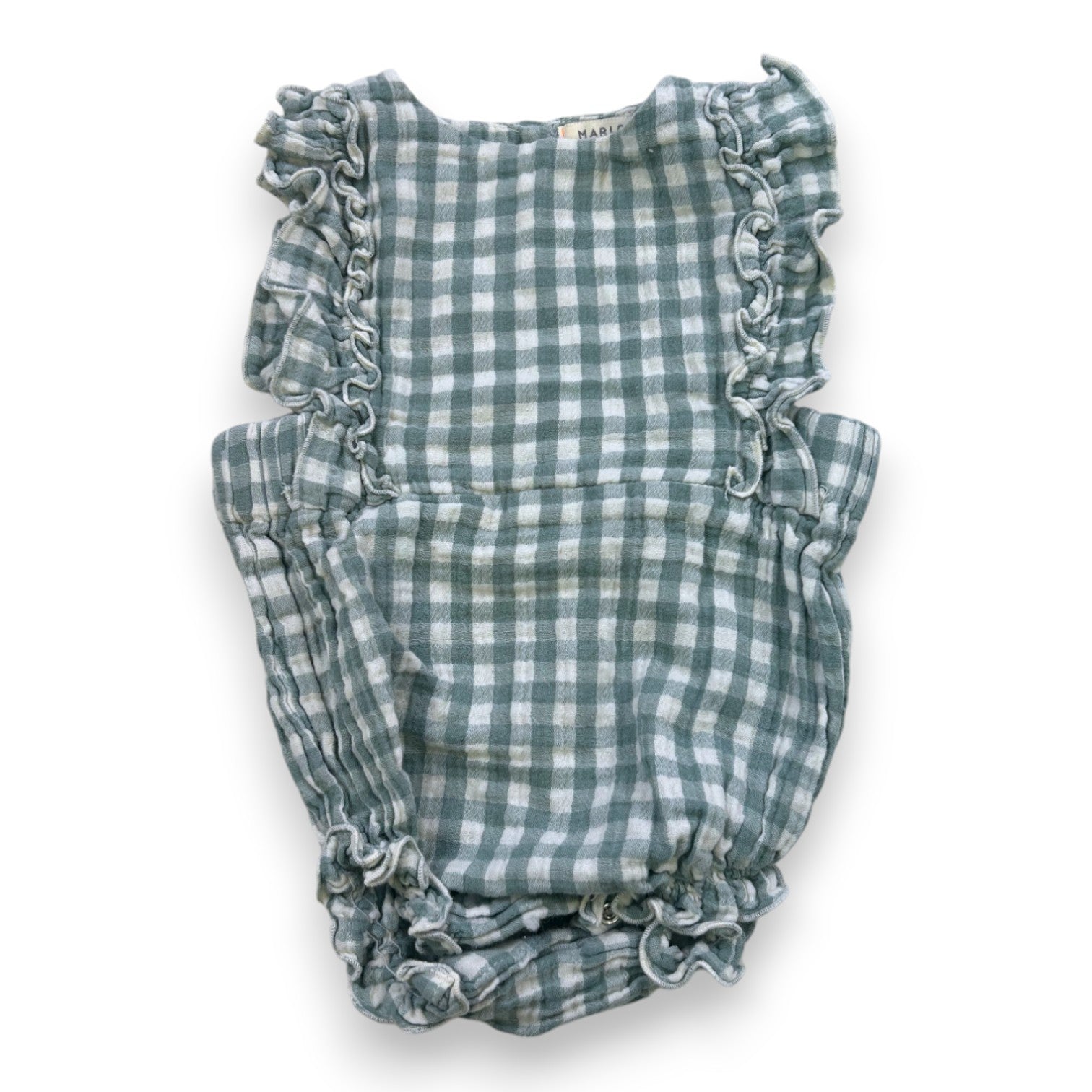 MARLOT - Grüner Gingham-Strampelanzug - 6 Monate