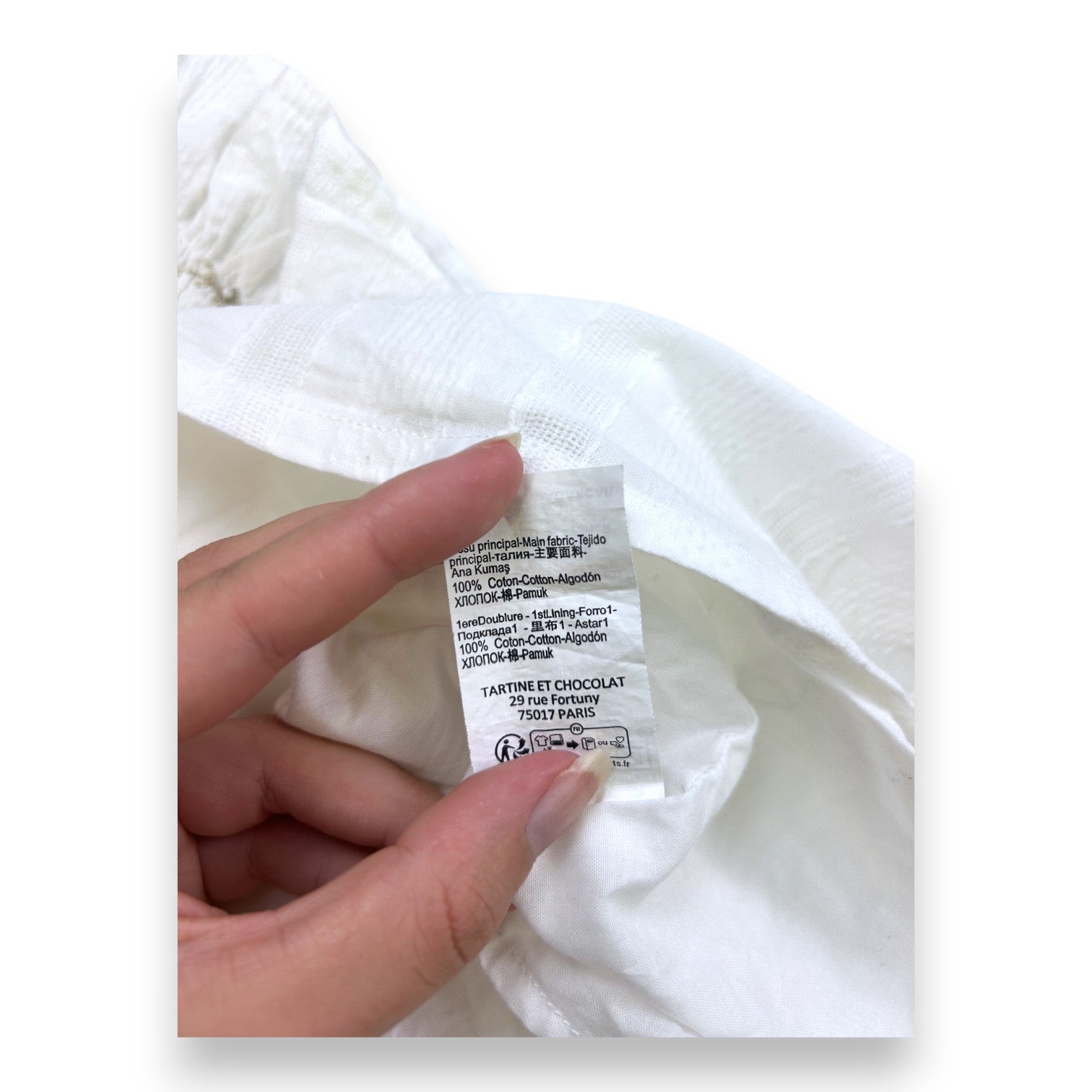 TARTINE ET CHOCOLAT - Weißes Kleid mit goldenen Details - 1 Jahr