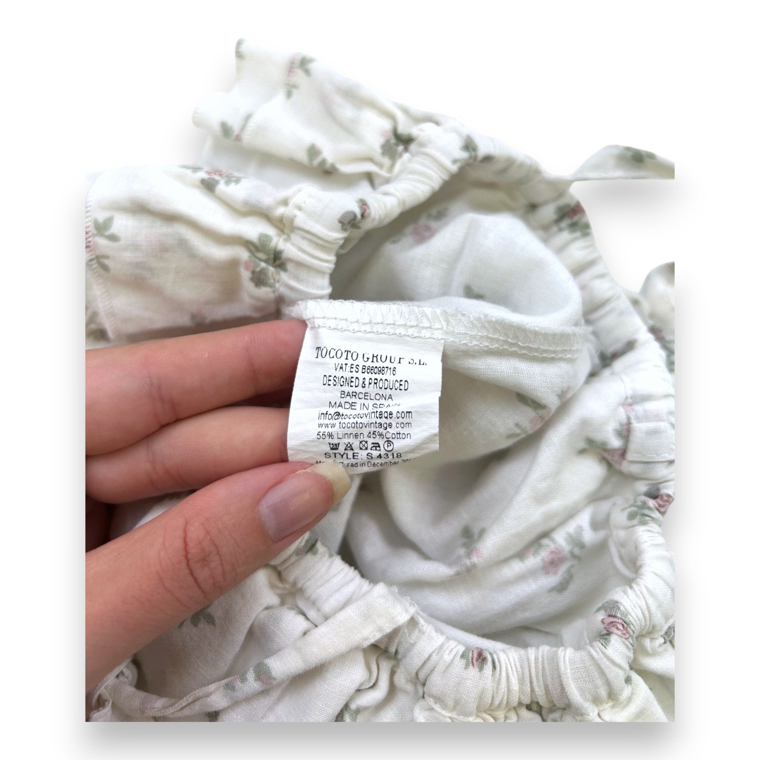 TOCOTO VINTAGE - White floral jumpsuit with straps - 9 months