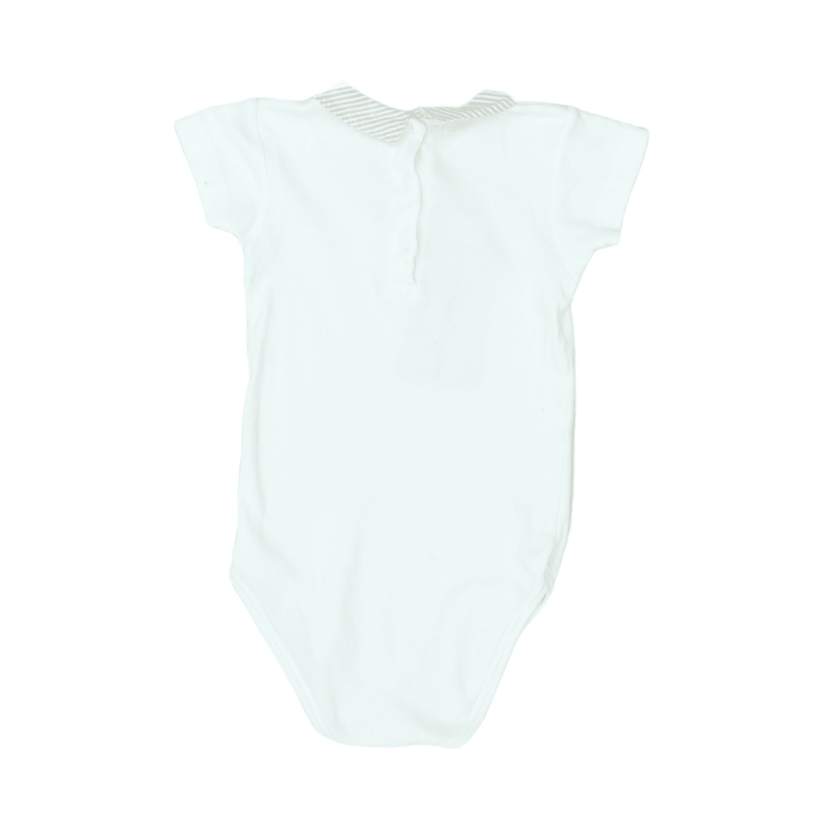 BONPOINT - White bodysuit with striped collar - 2 years
