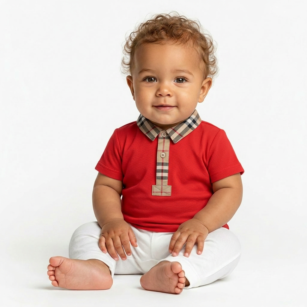 BURBERRY - POLO - ROUGE - 12 MOIS