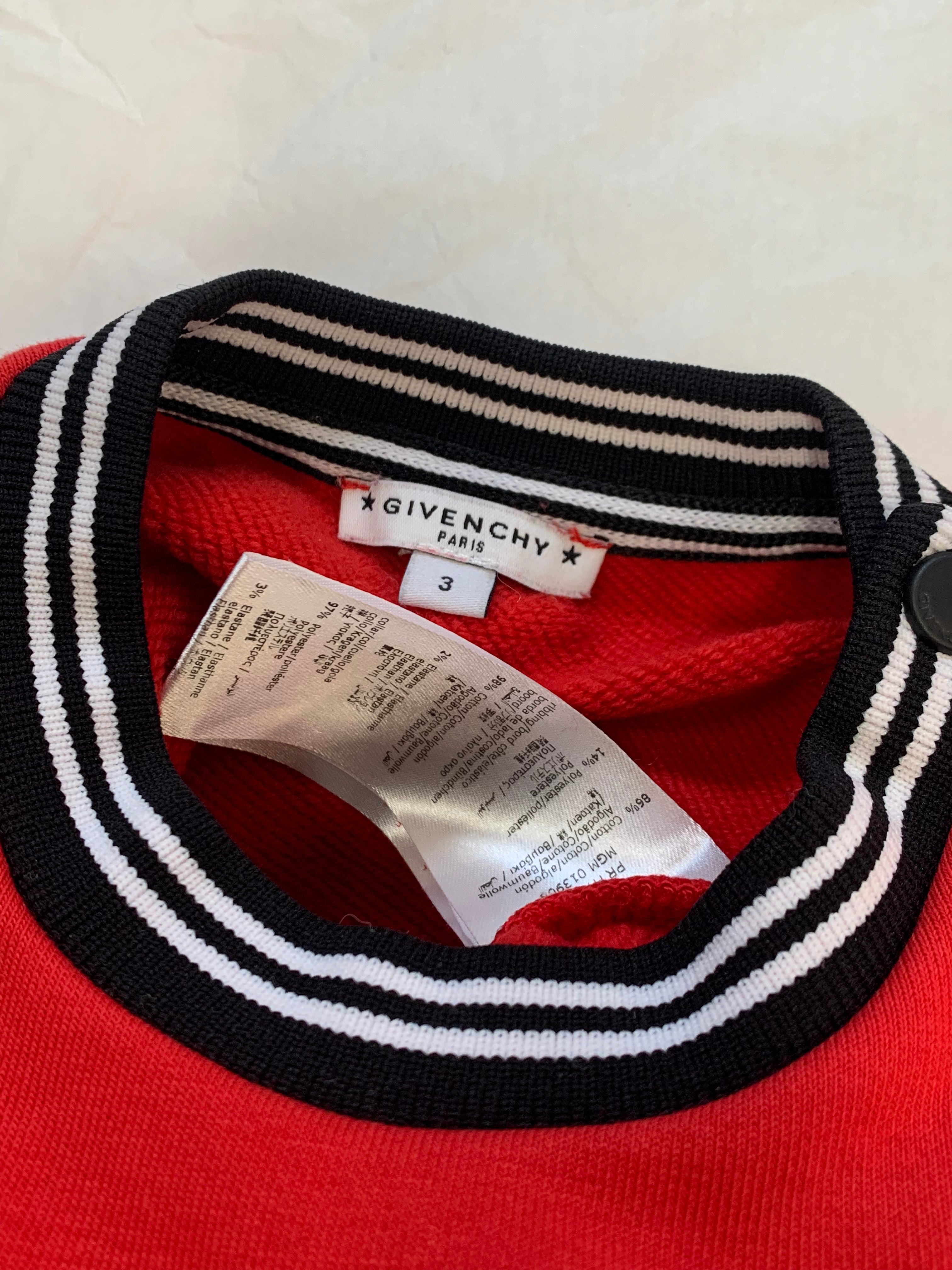 GIVENCHY - SWEATSHIRT - RED - 3 YEARS