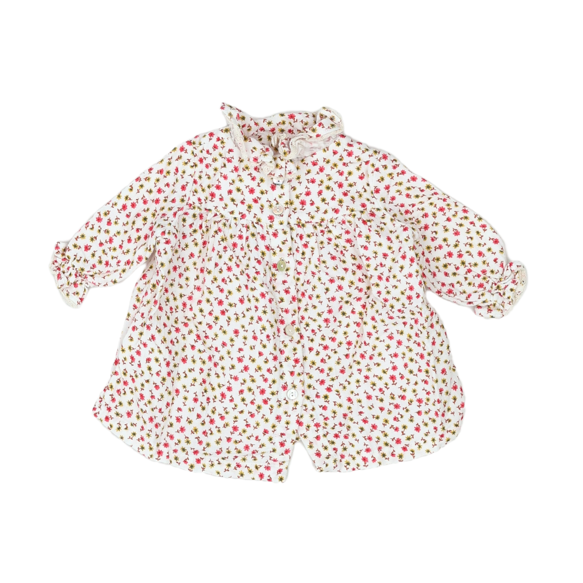 BONTON - BLOUSE - BEIGE, ROUGE - 6 MOIS