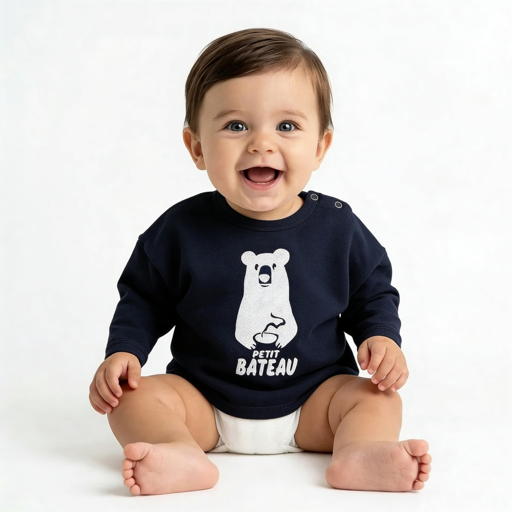 PETIT BATEAU - PULL - BLEU - 12 MOIS
