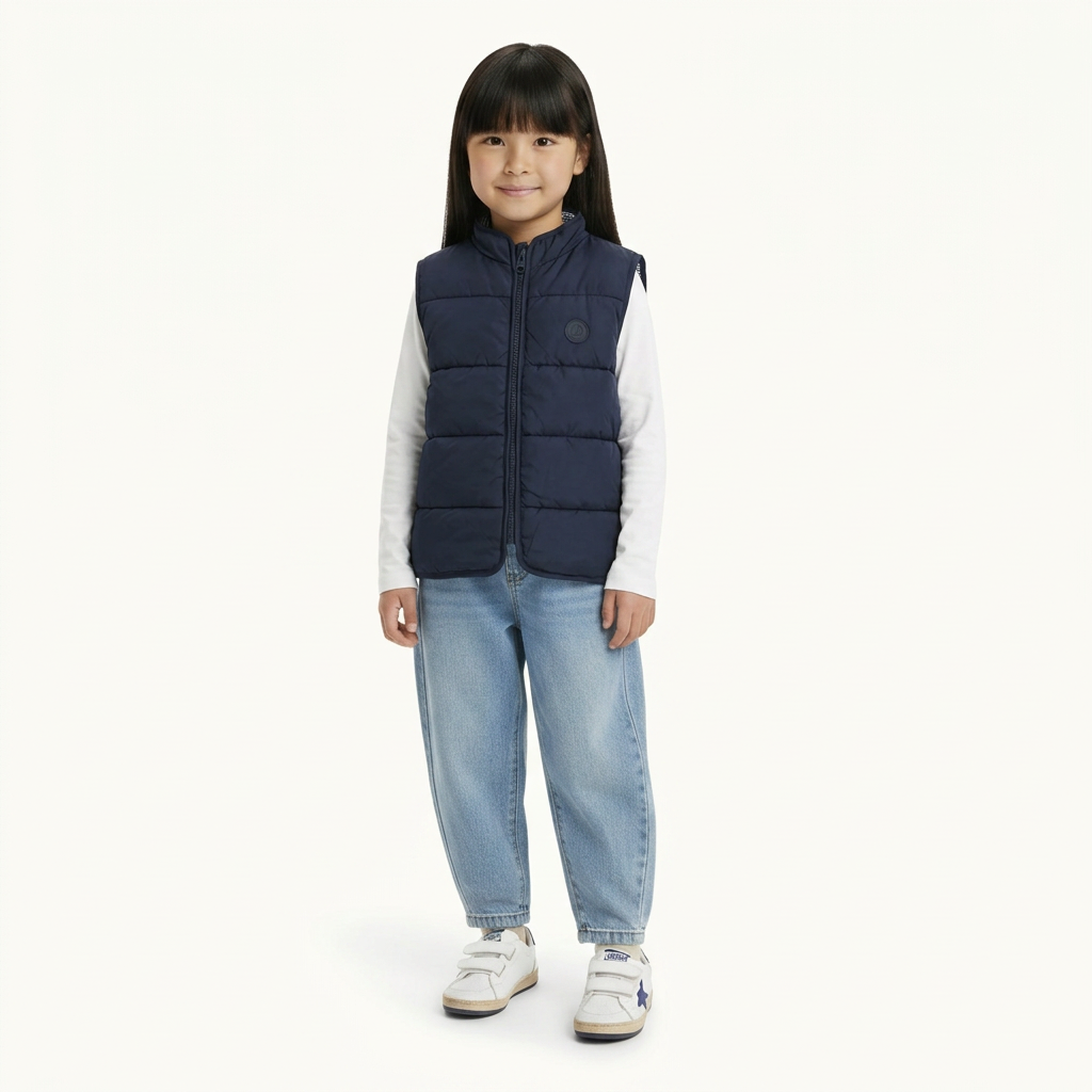 PETIT BATEAU - BLOUSON SANS MANCHE - BLEU - 6 ANS
