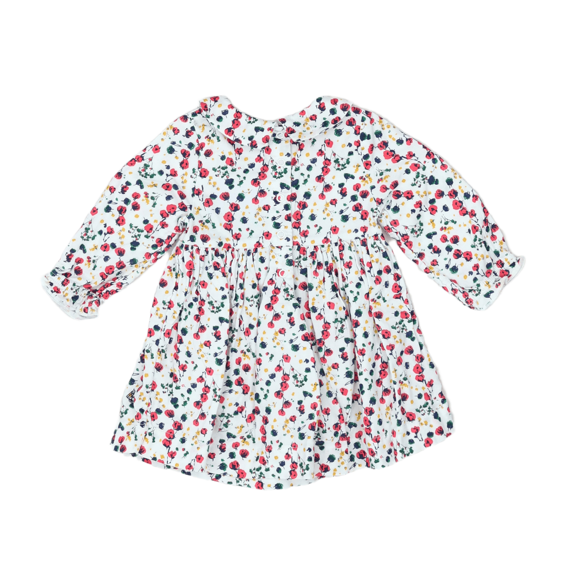 PETIT BATEAU - Weißes Kleid mit Blumenmuster - 6 Monate