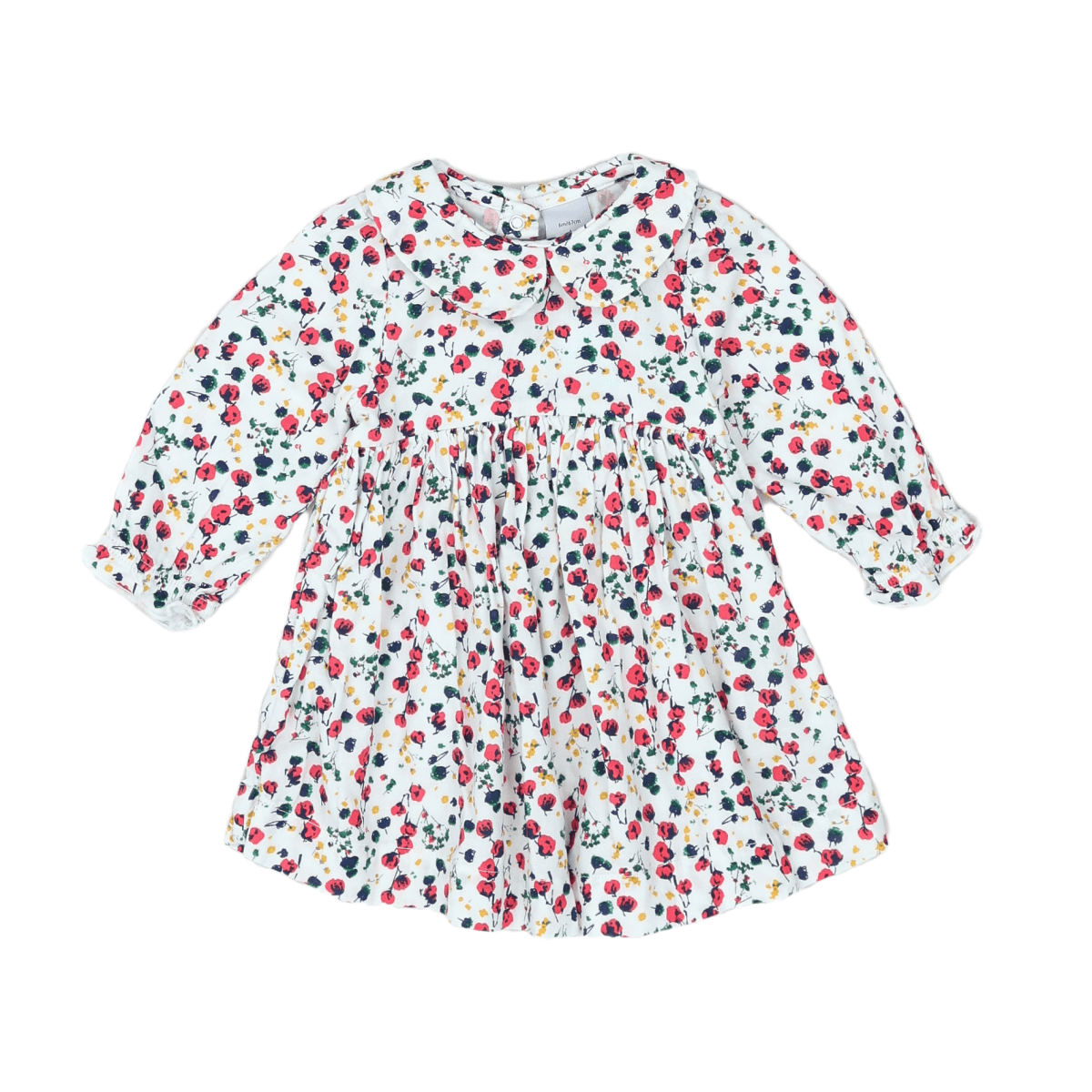 PETIT BATEAU - Weißes Kleid mit Blumenmuster - 6 Monate