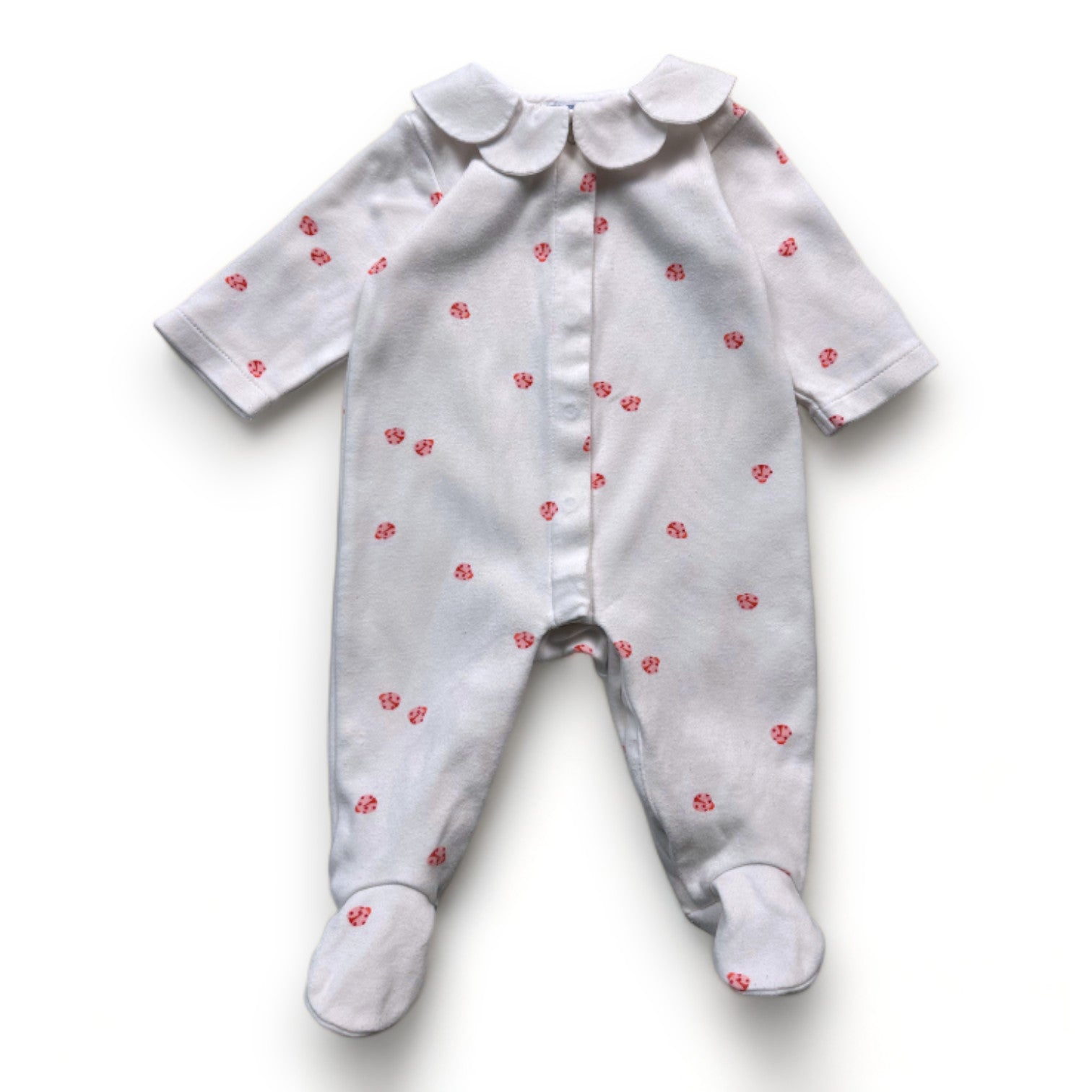 JACADI - Weißer Pyjama mit Marienkäfer-Print - 3 Monate