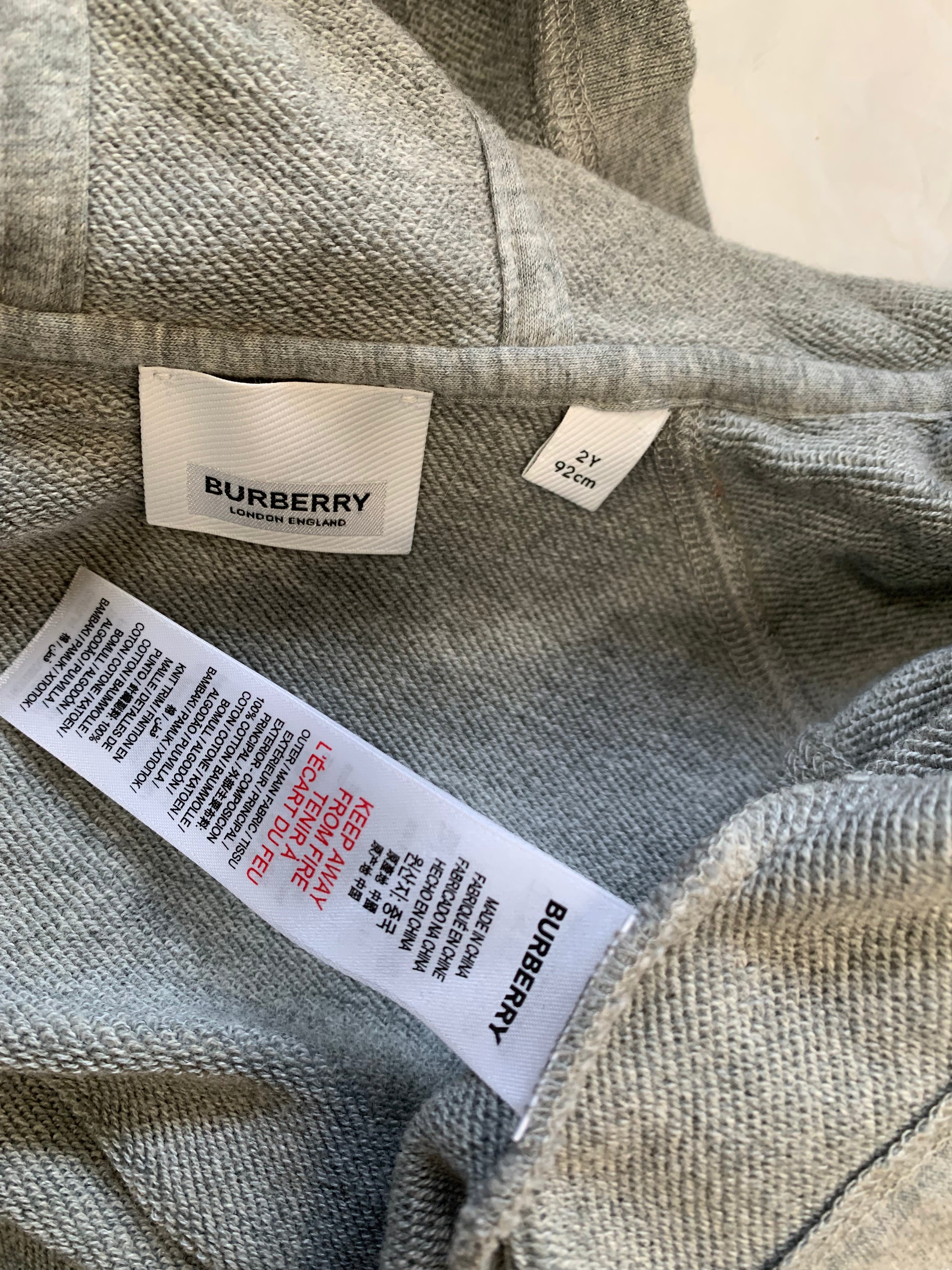 BURBERRY - SWEATSHIRT - GREY - 24 MONTHS
