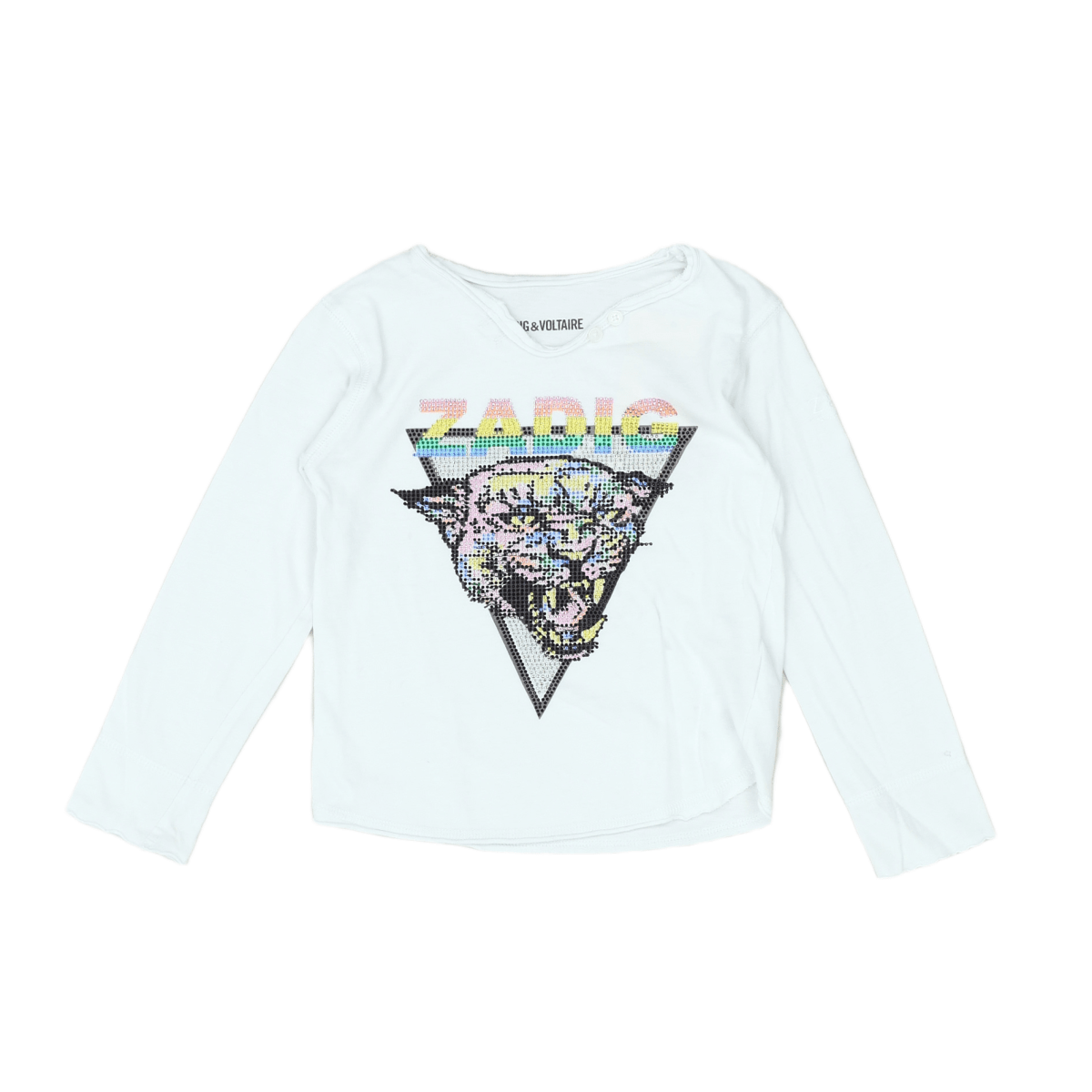 ZADIG & VOLTAIRES - Weißes T-Shirt mit Pailletten - 4 Jahre