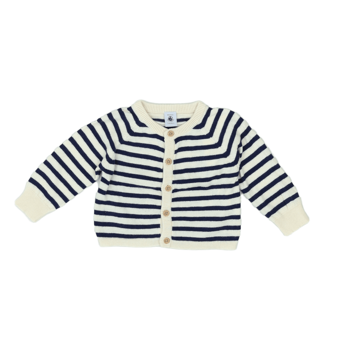 PETIT BOAT - STRICKJACKE - BEIGE, BLAU - 12 MONATE