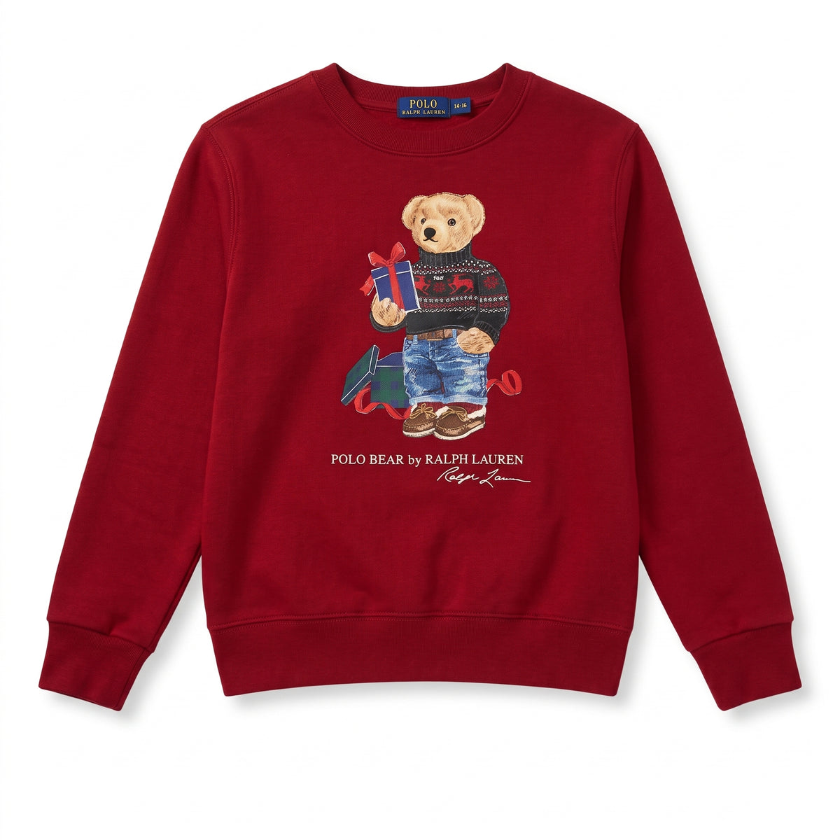 RALPH LAUREN - SWEAT - ROUGE - 7 ANS