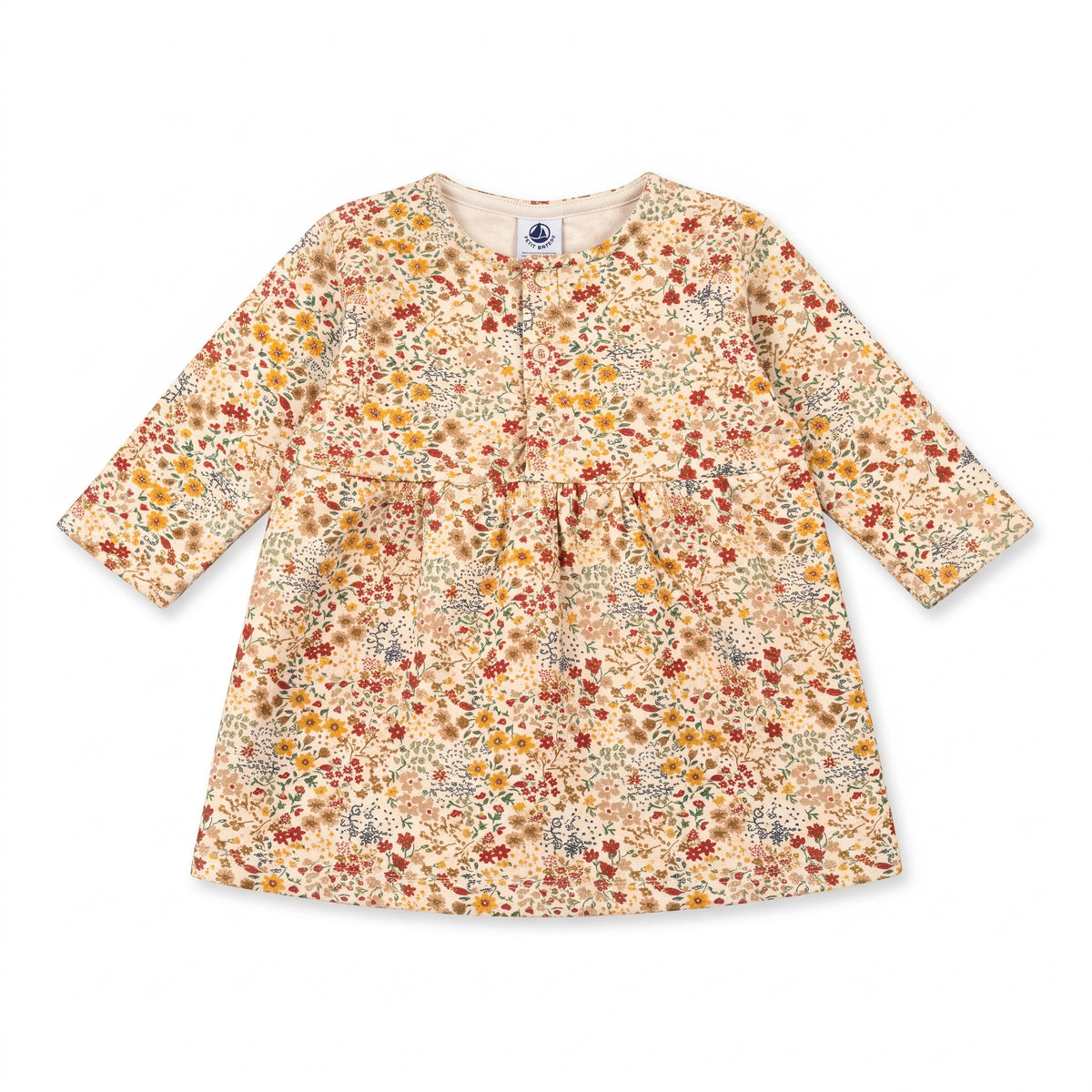 PETIT BATEAU - ROBE - BEIGE - 6 MOIS