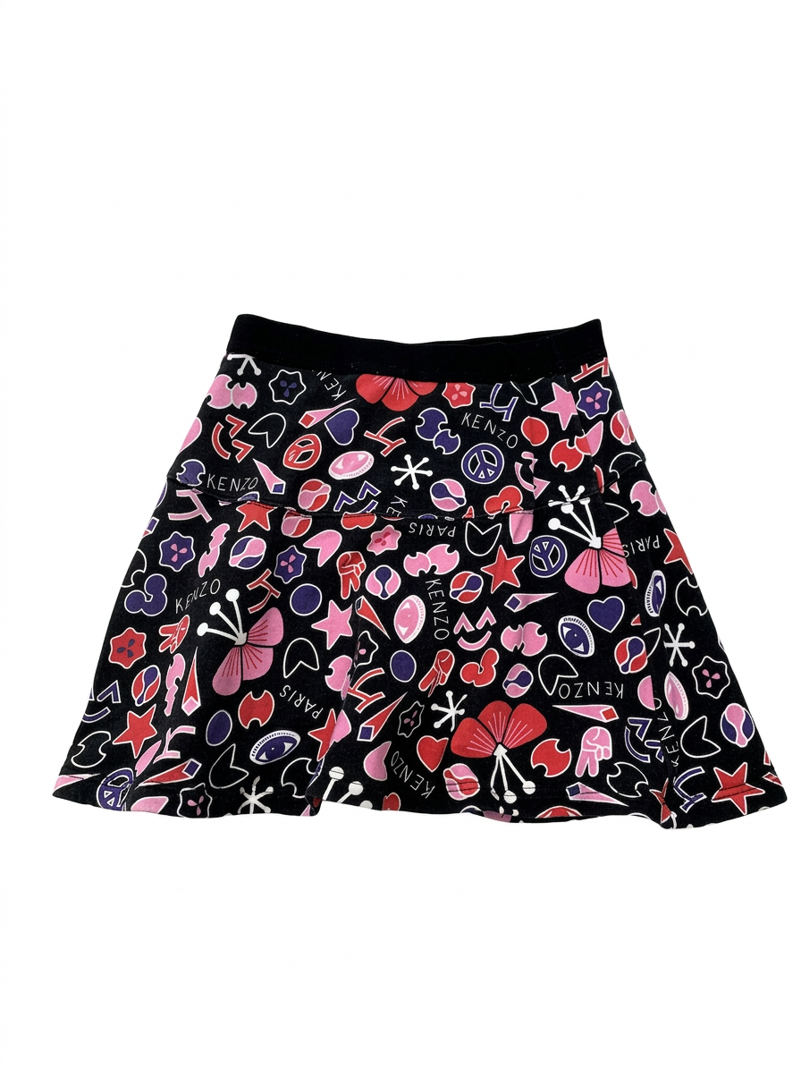 KENZO - JUPE - NOIR, MULTICOLORE - 8 ANS