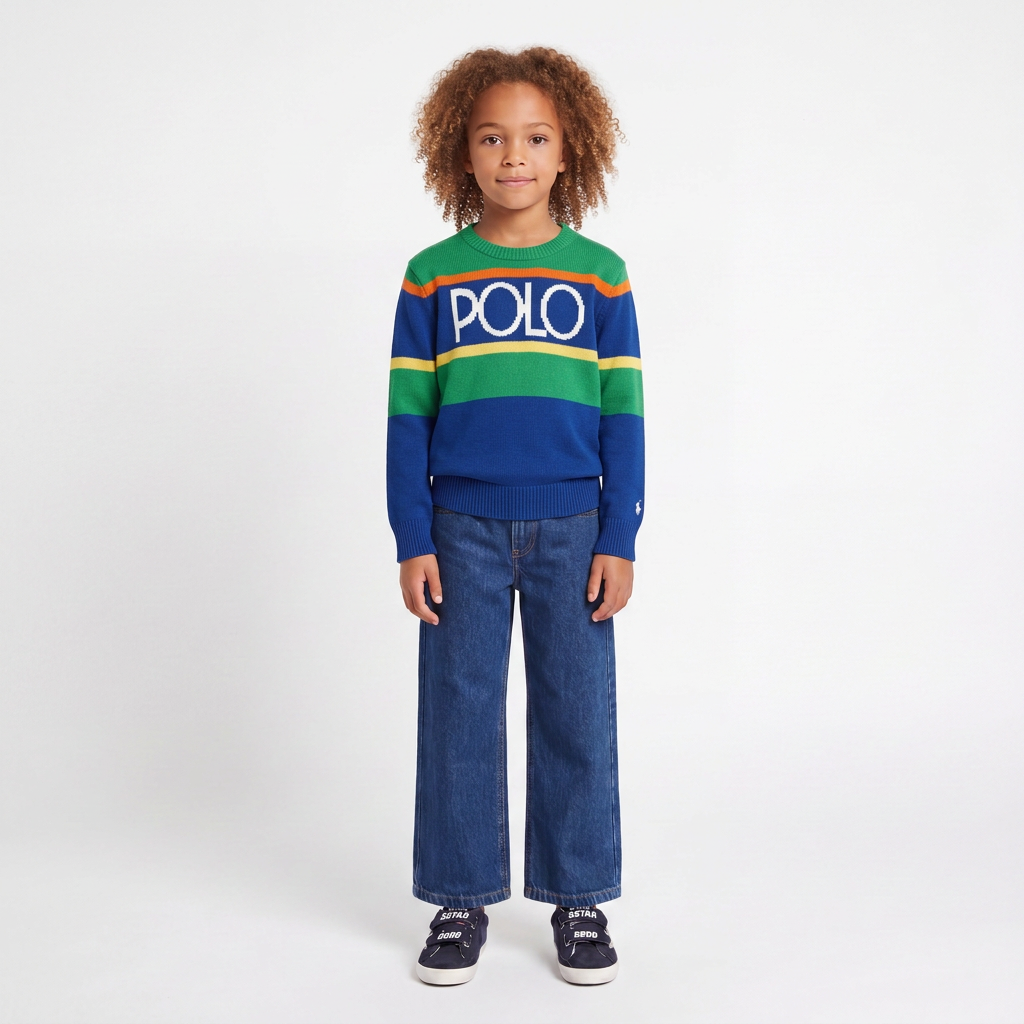 RALPH LAUREN - PULL - BLEU - 7 ANS