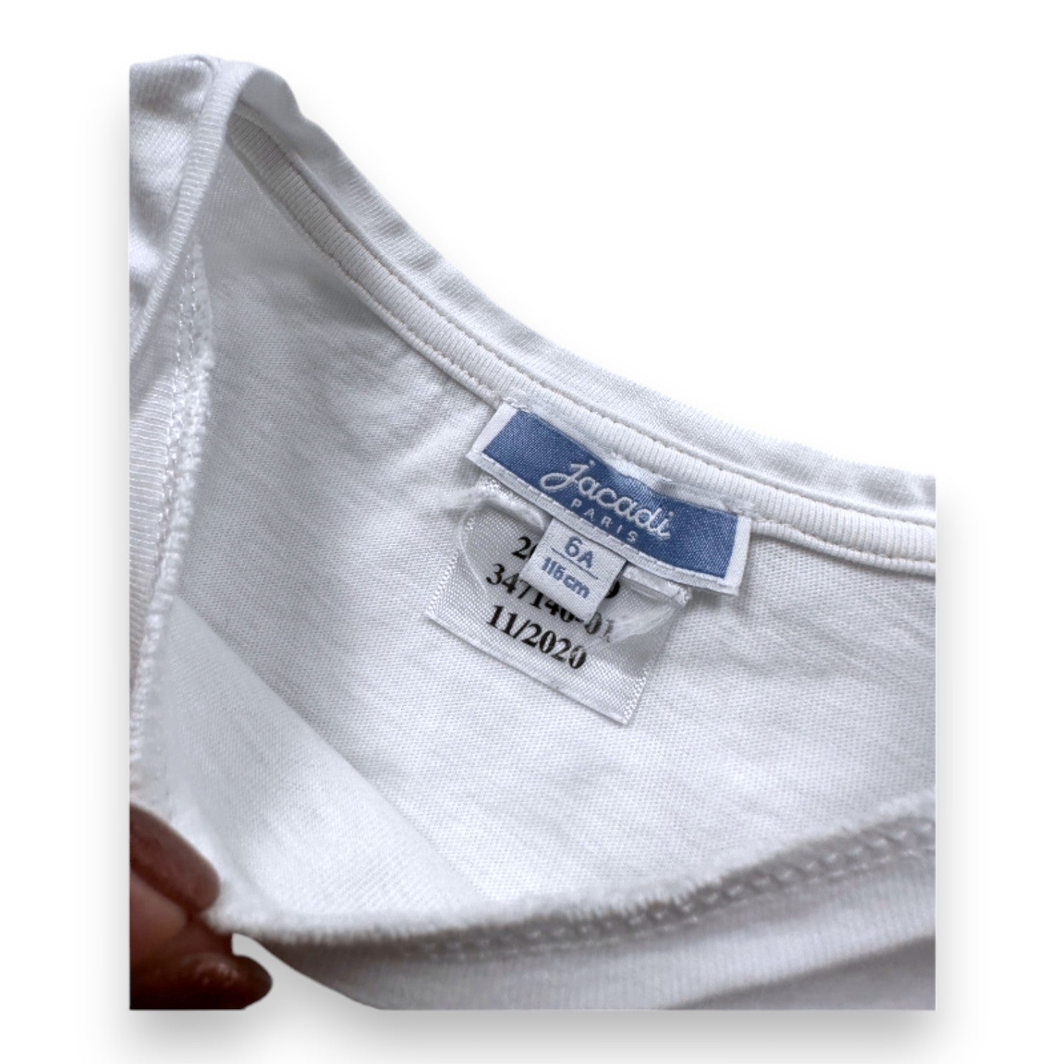 JACADI - T-SHIRT - WHITE, PINK - 6 YEARS