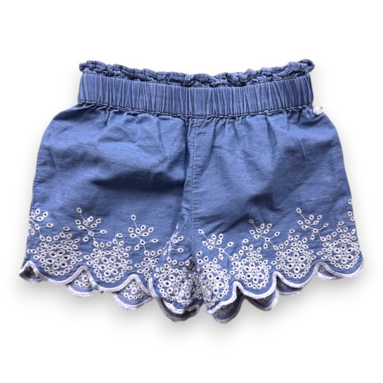 TARTINE & CHOCOLAT - Blau-weiße Shorts mit Stickerei - 3 Jahre