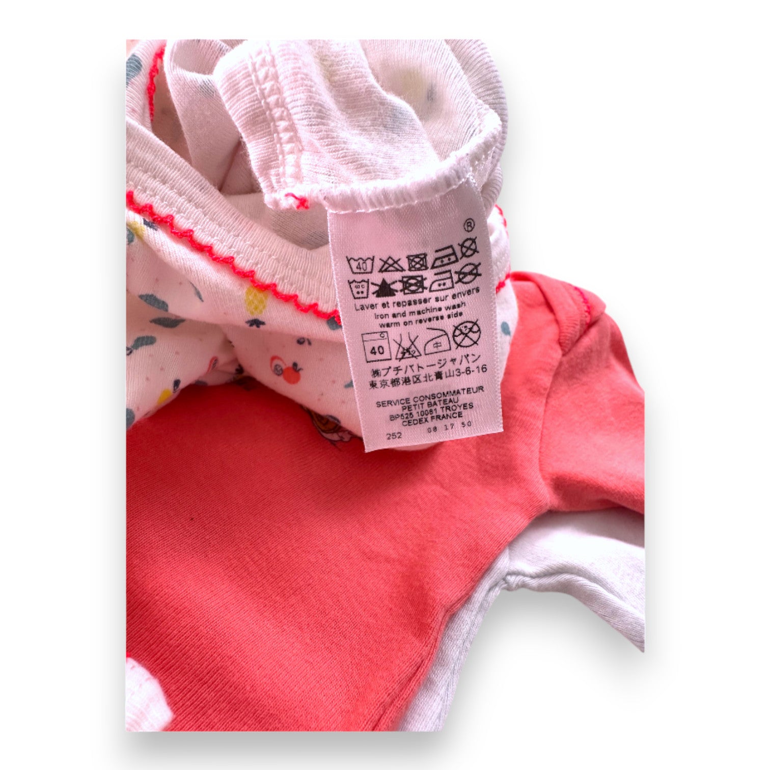 LITTLE BOAT - BODY - ROSA, WEIß - 3 MONATE