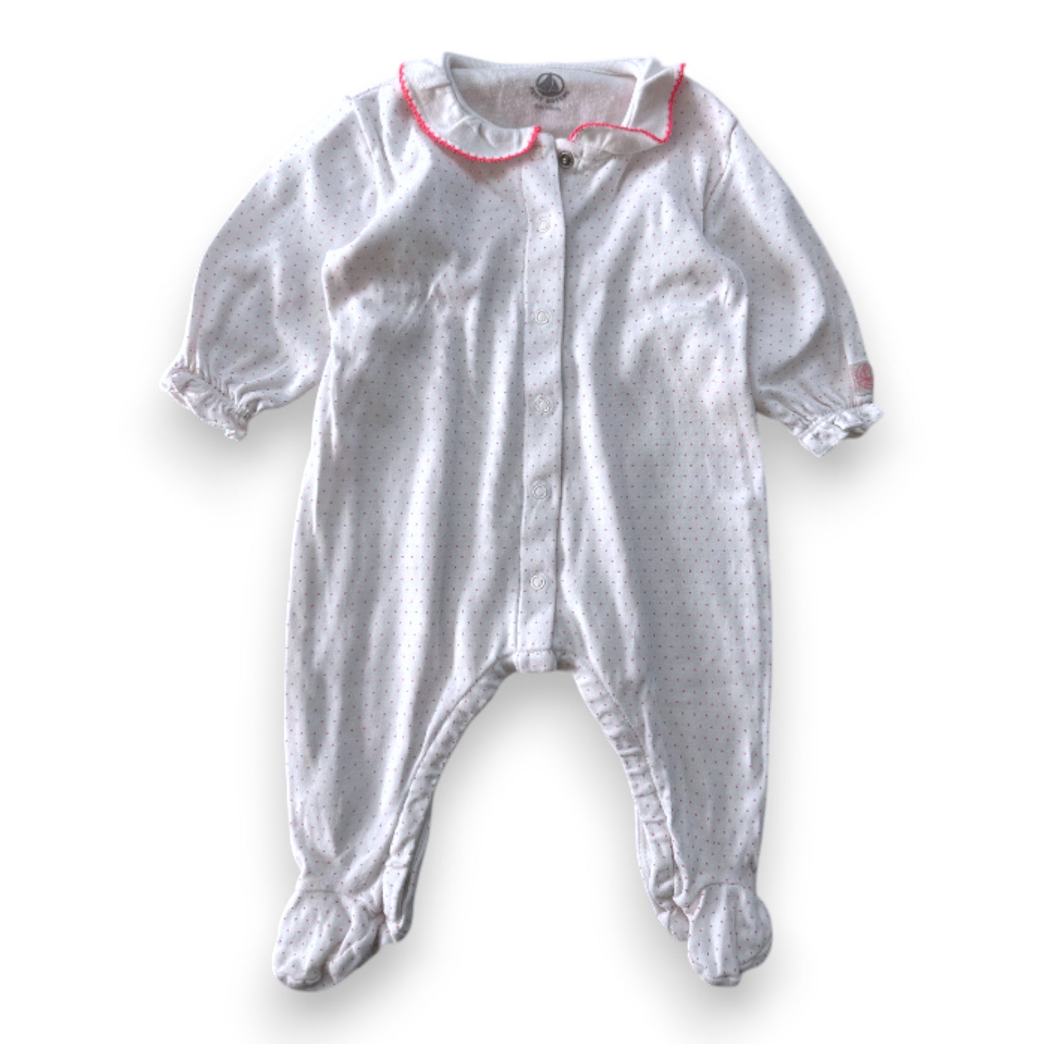 LITTLE BOAT - PAJAMAS - WHITE, PINK - 3 MONTHS