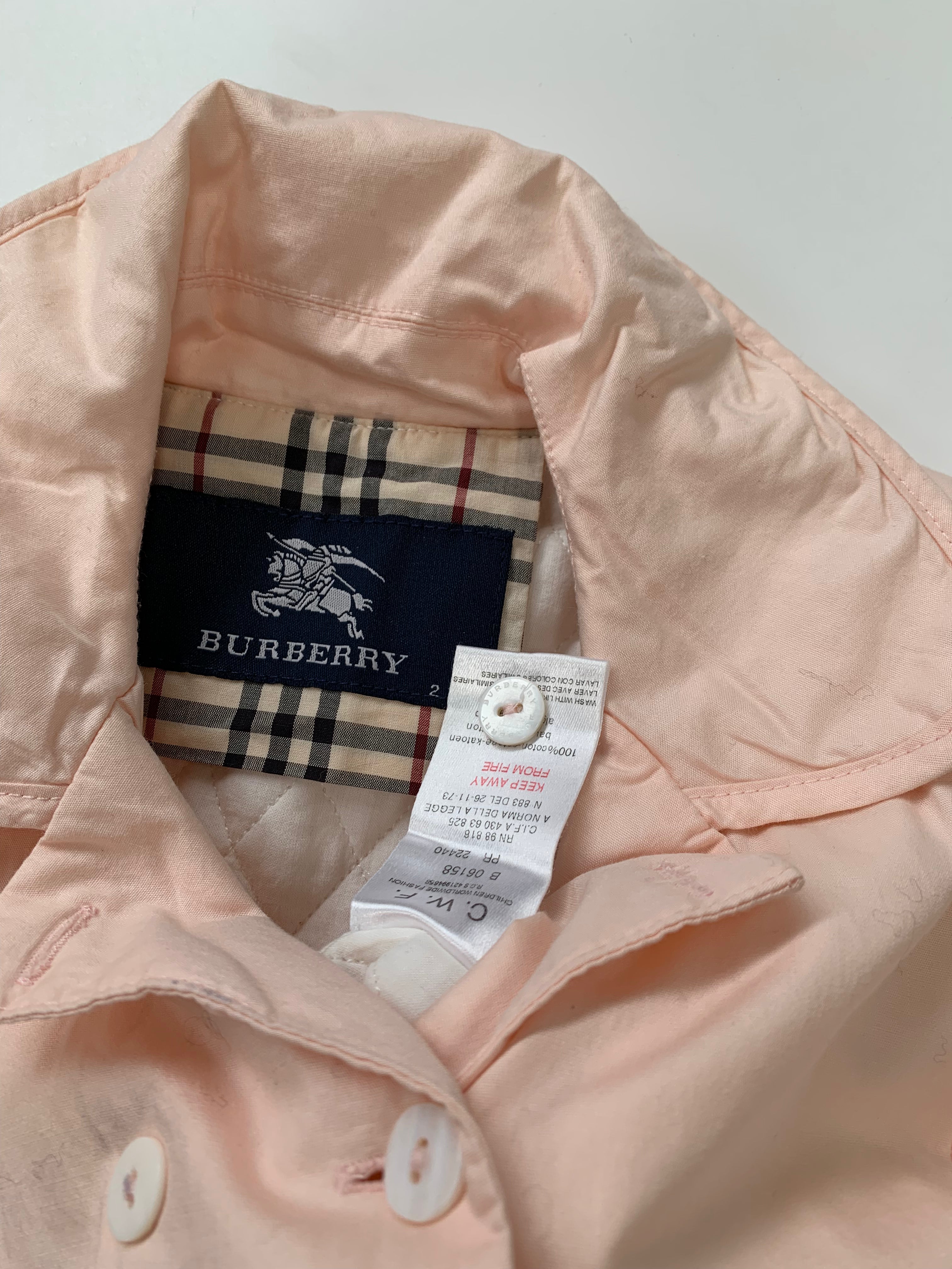 BURBERRY – TRENCH – ROSA – 24 MONATE