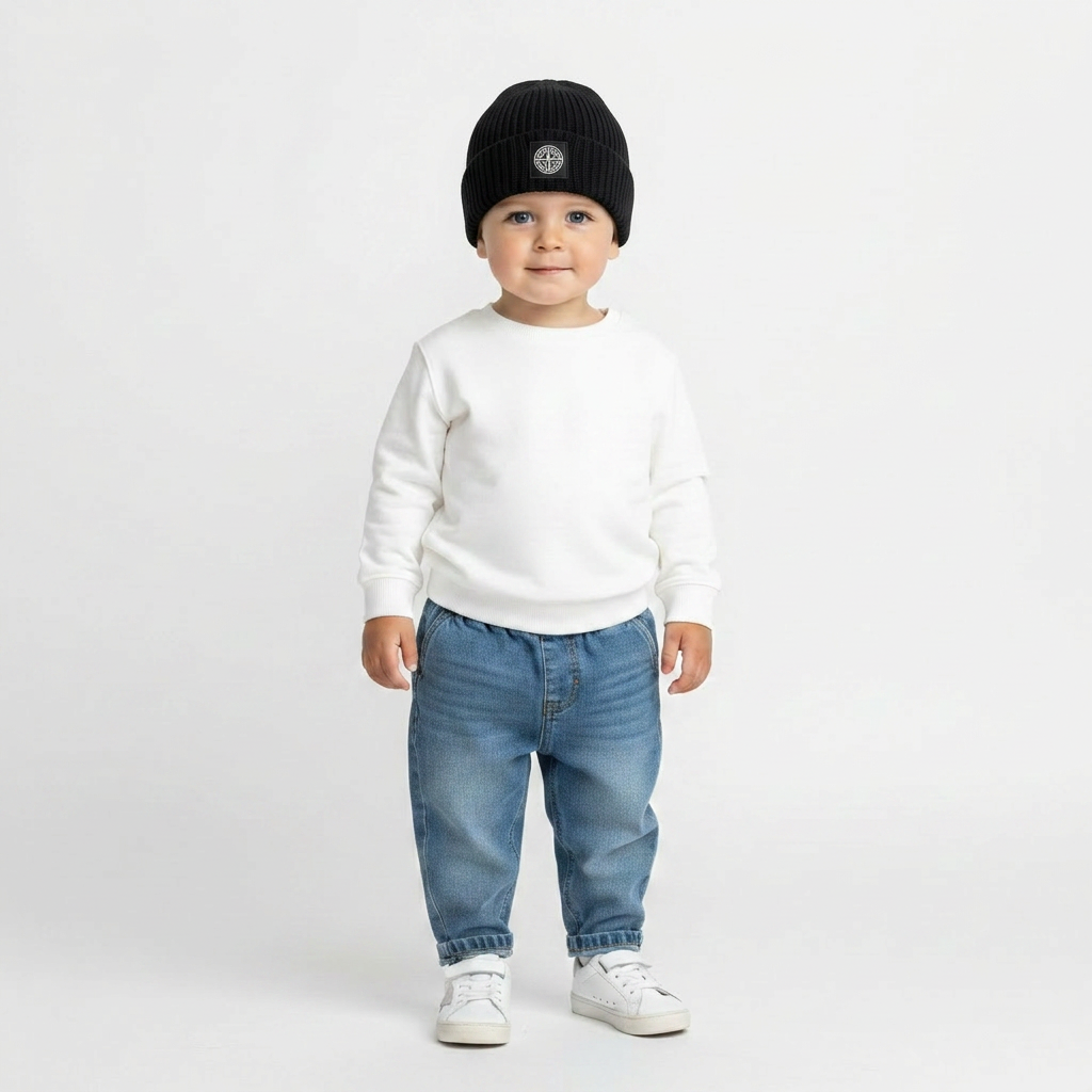 STONE ISLAND - BONNET - NOIR - 24 MOIS
