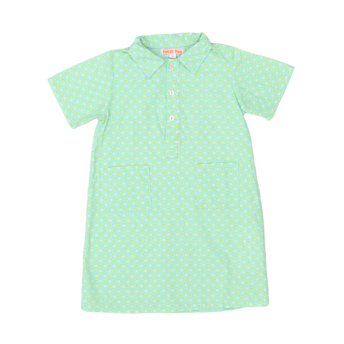 PETIT PAN - ROBE - VERT, ROSE - 4 ANS