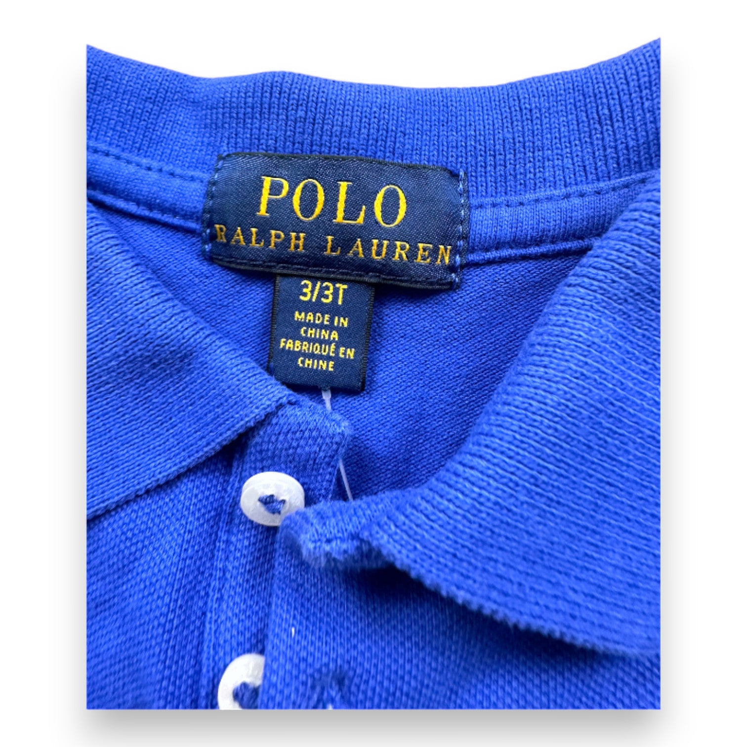 RALPH LAUREN - Blaues Kurzarmkleid - 3 Jahre