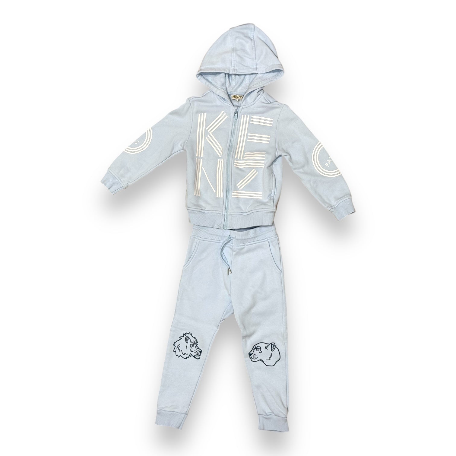 KENZO - Ensemble sweat zippé et jogging bleu - 4 ans