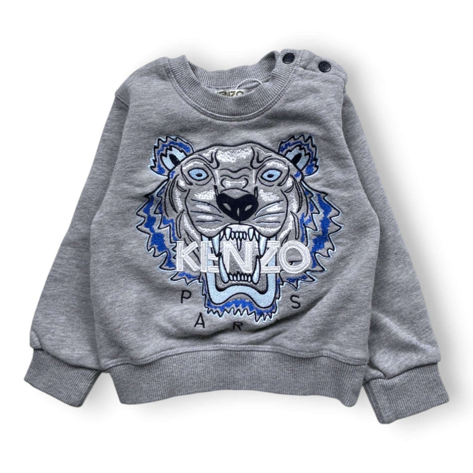 KENZO - SWEAT - GRIS, BLEU - 24 MOIS
